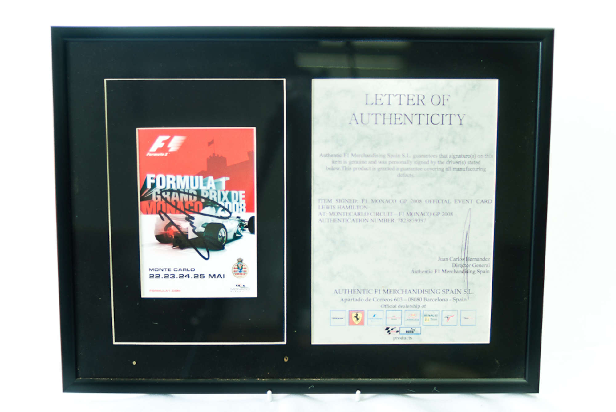 Lewis Hamilton signed 2008 Monaco race card-Sold