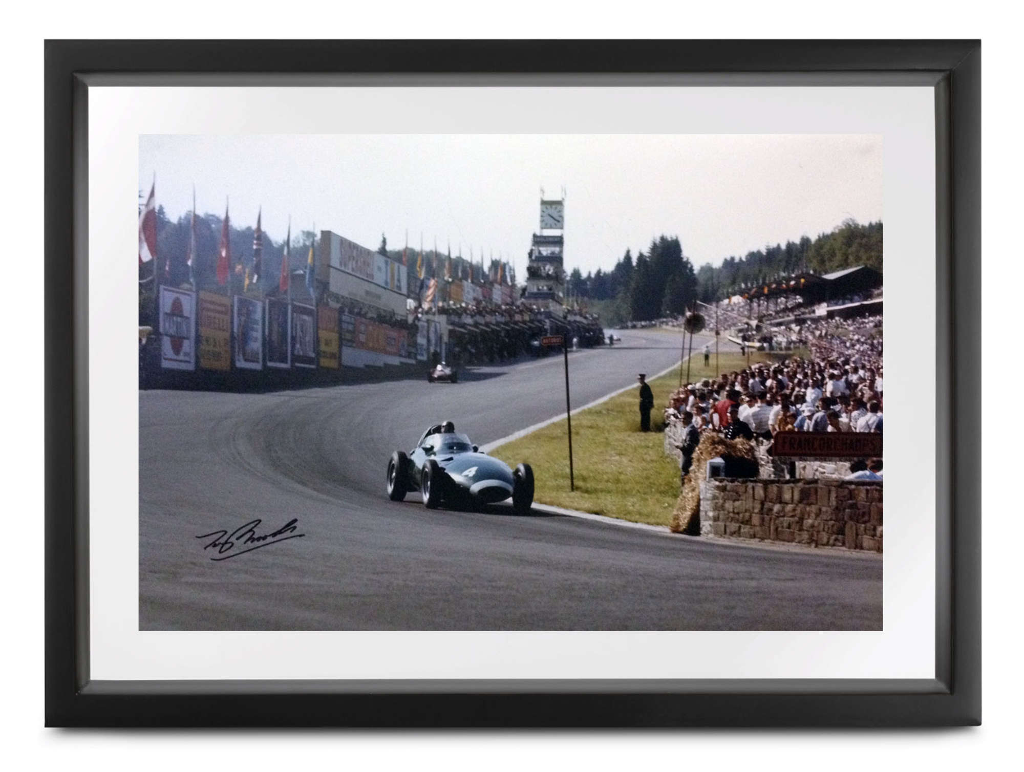Vanwall at Eau Rouge, Spa 1958, signed Tony Brooks-Auction Lot