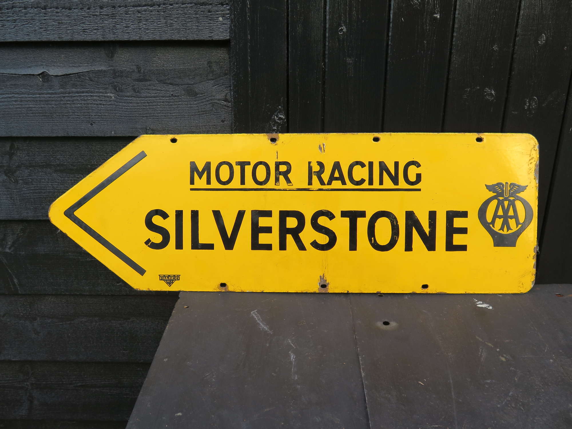 AA SILVERSTONE enamel sign -Sold