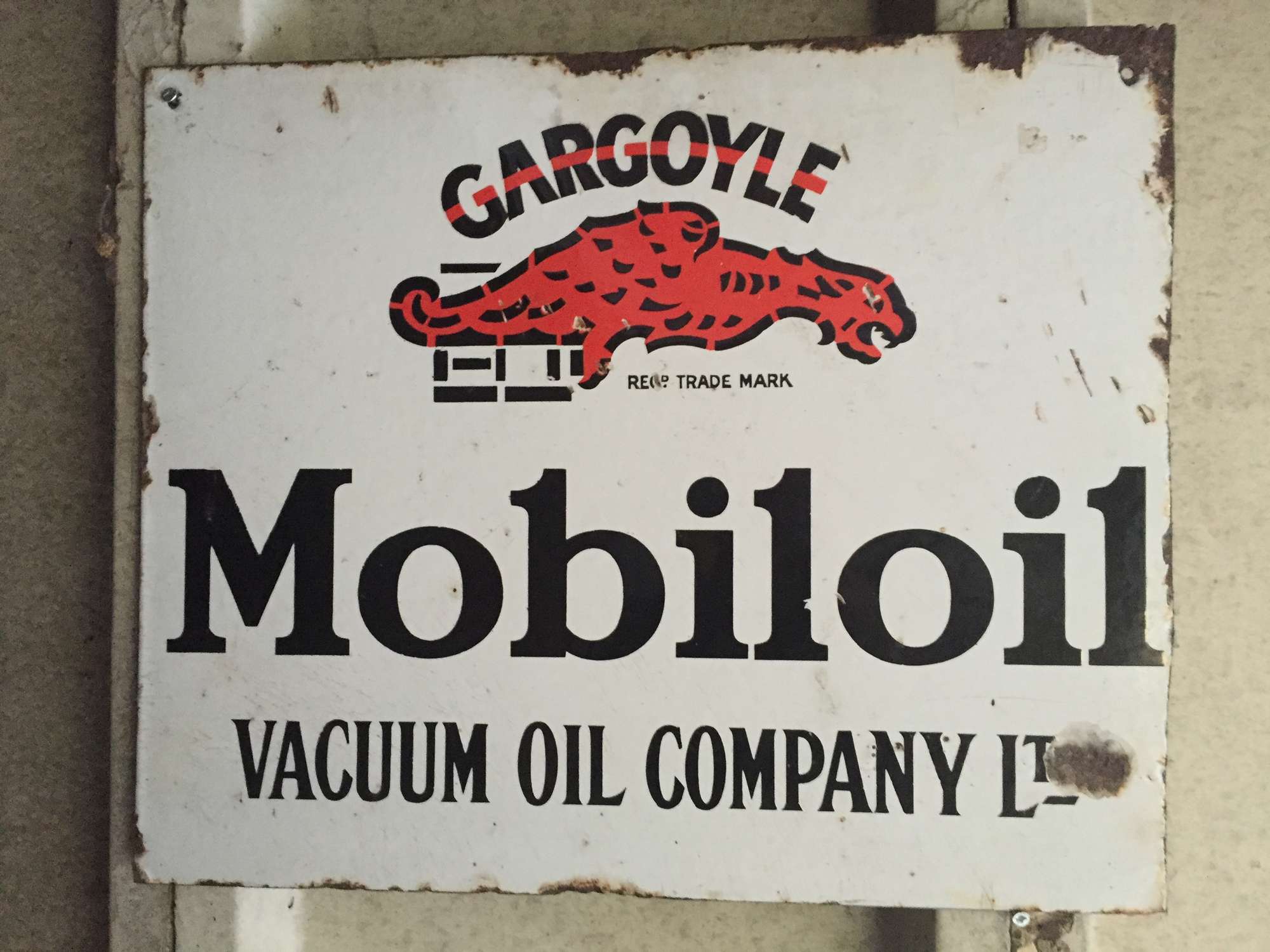 'Mobiloil' Company Sign-Sold