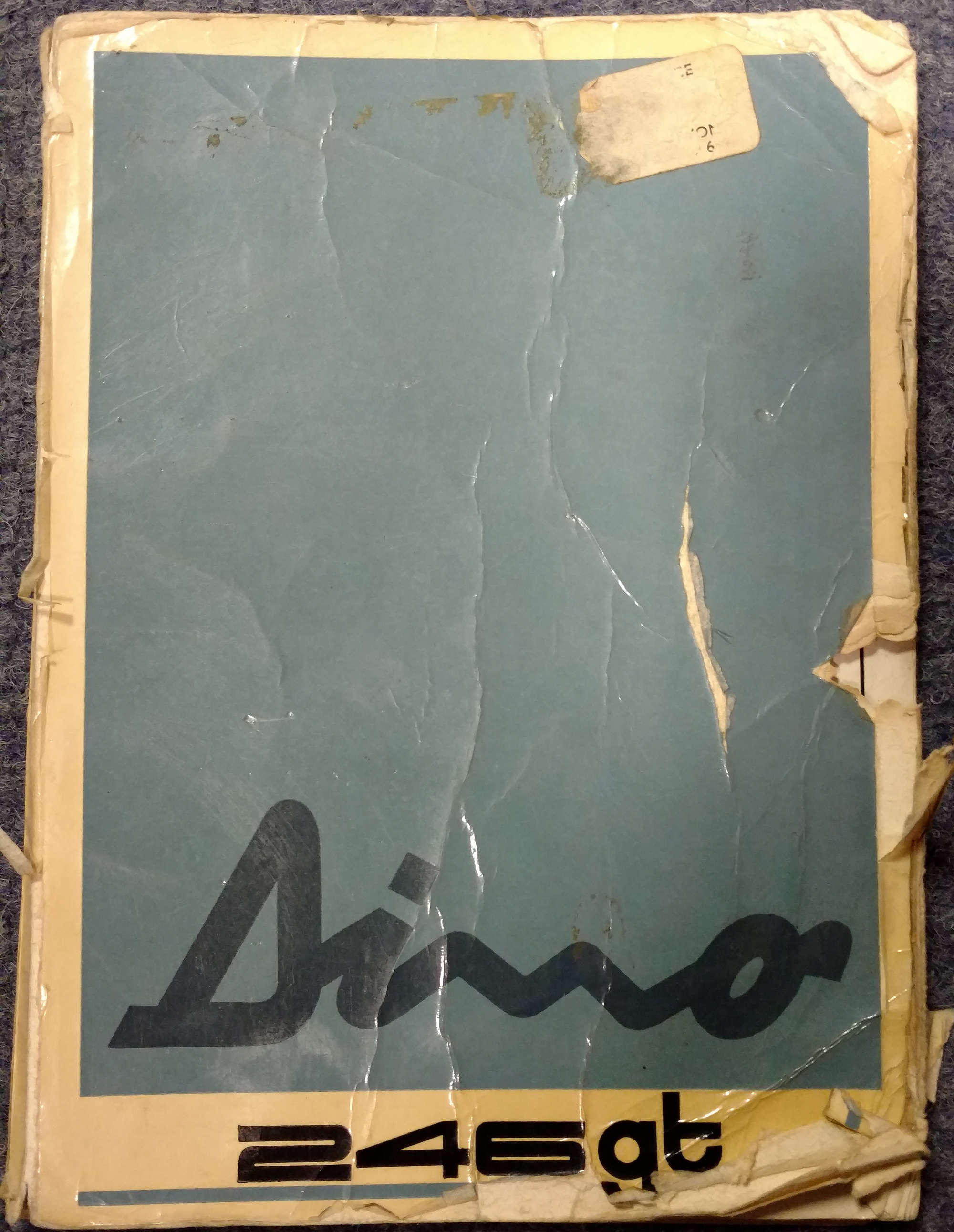 Ferrari Dino 246 GT Operating, Maintenance and Service Handb-Sold