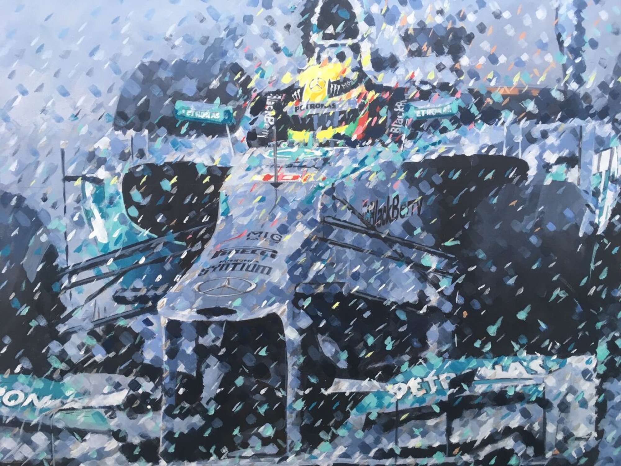 Lewis Hamilton original by Simon Ward -Sold