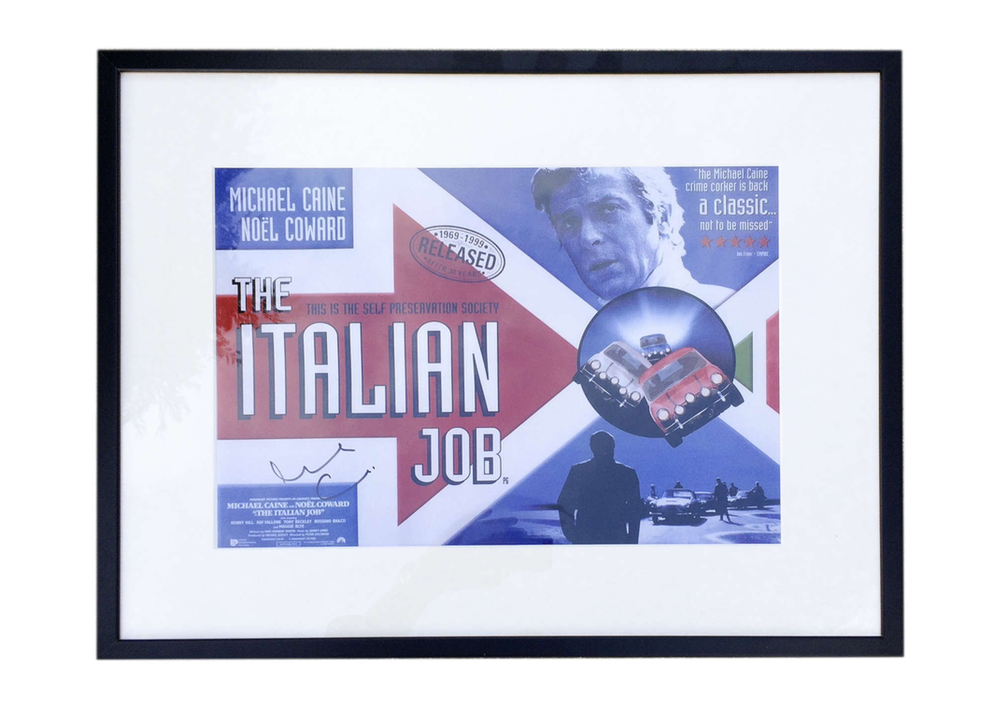 The Italian Job poster signed by Sir Michael Caine*-Sold