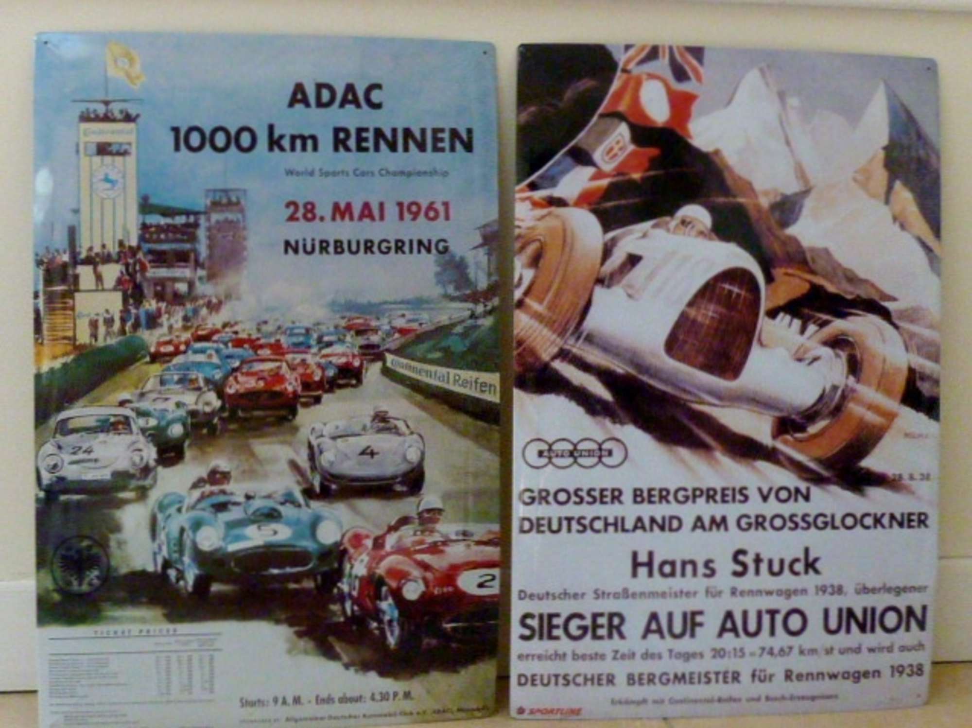 ADAC Nurburgring. Metal screenwritten signs.-Sold