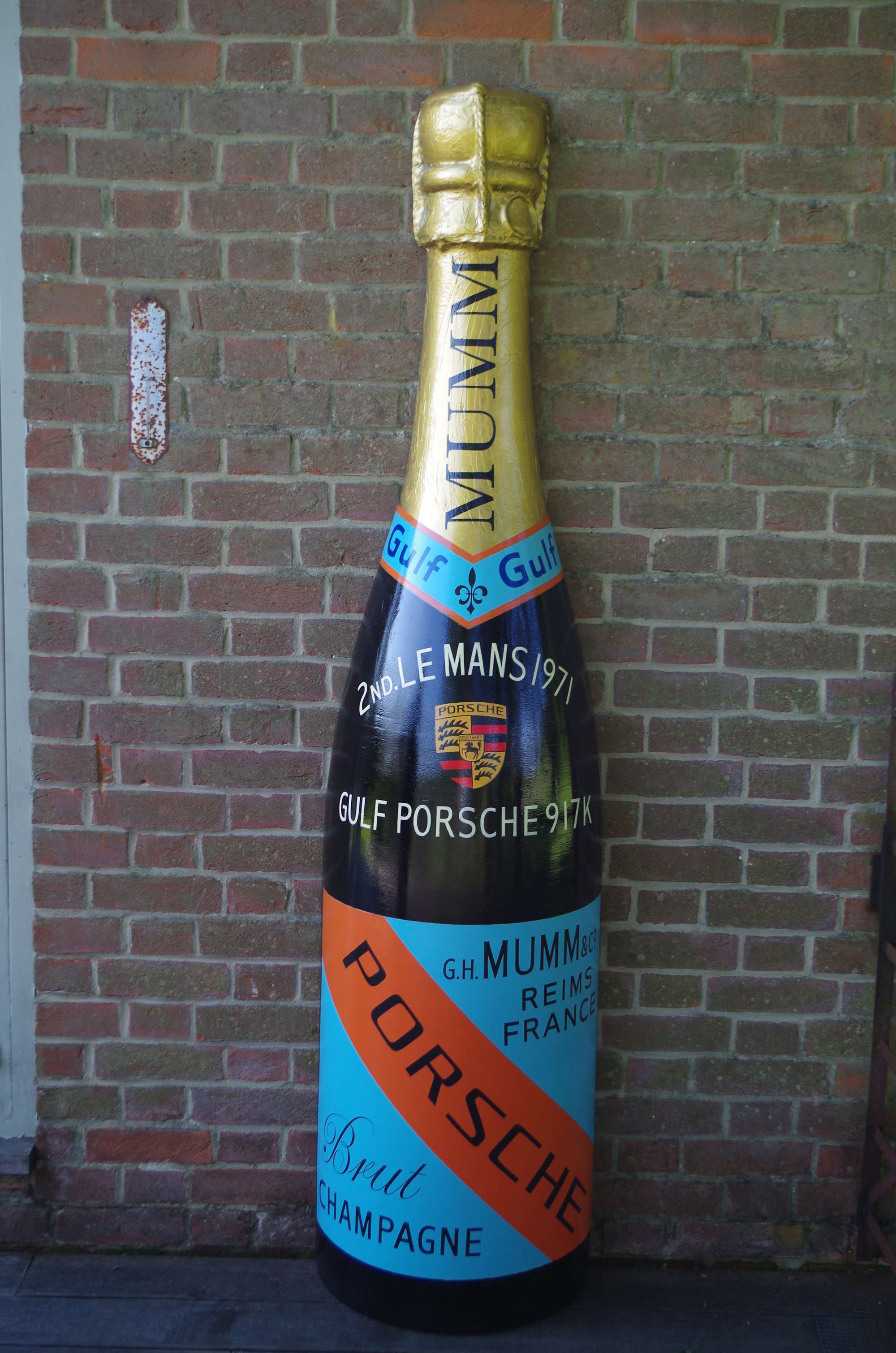 Fibreglass Mumm Champagne//Porsche celebratory bottle-Sold