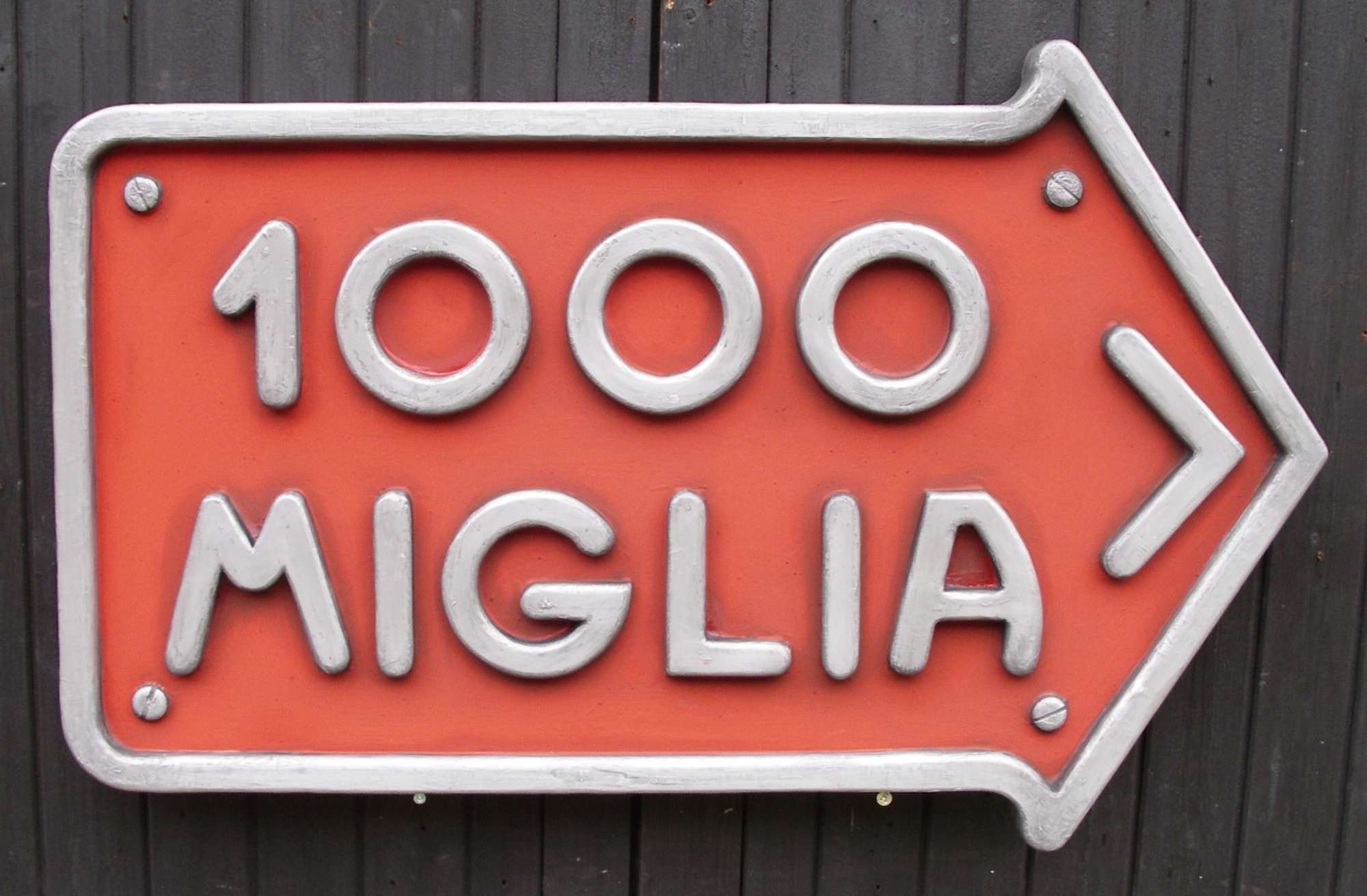 Cold caste aluminium Mille Miglia sign-Sold
