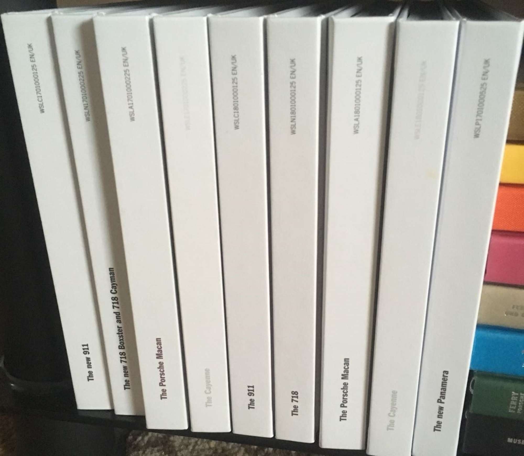 Bound volumes of modern Porsche Tech Specs-Auction Lot