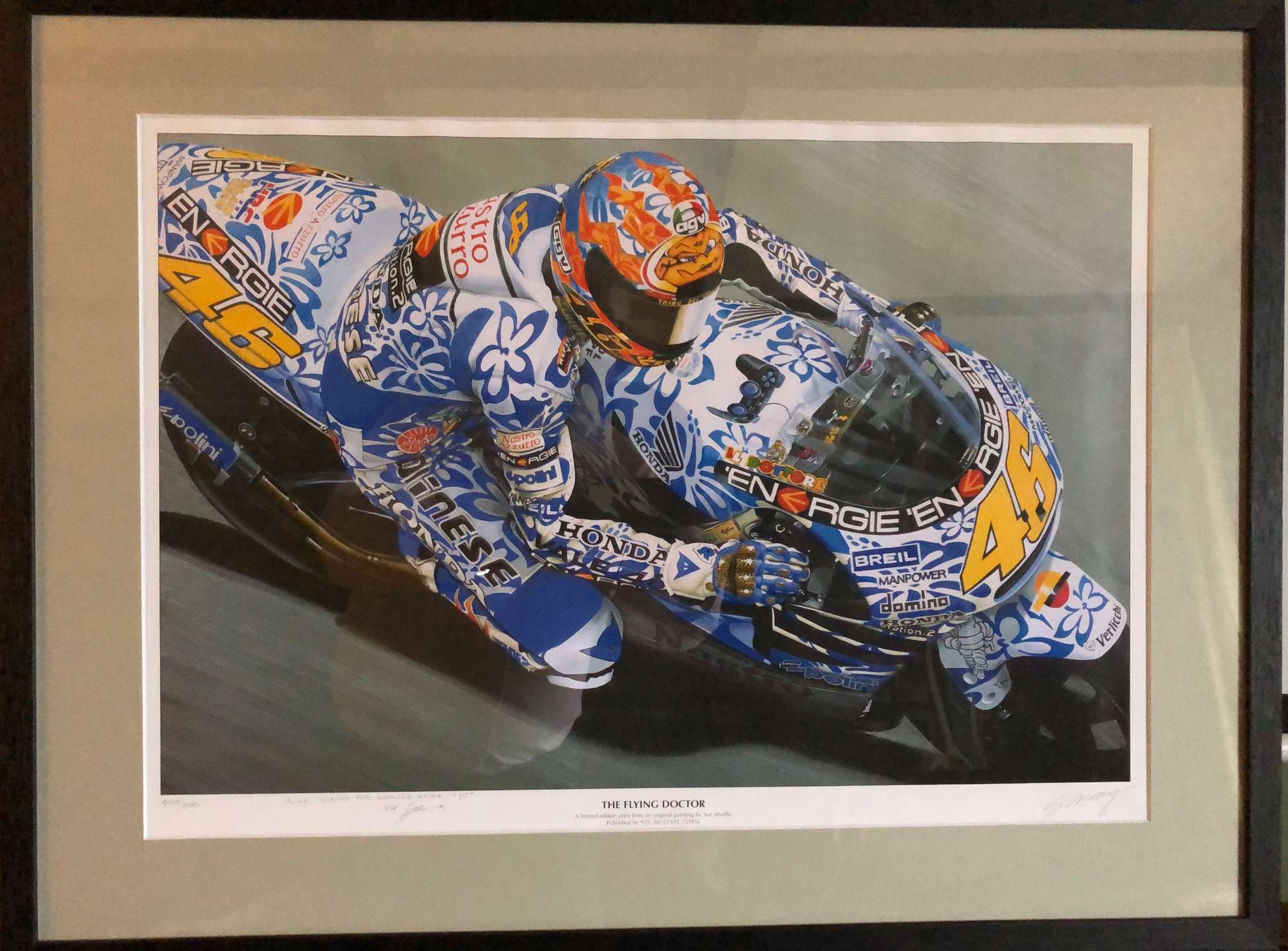  Valentine Rossi painting.  Signed by artist-Auction Lot