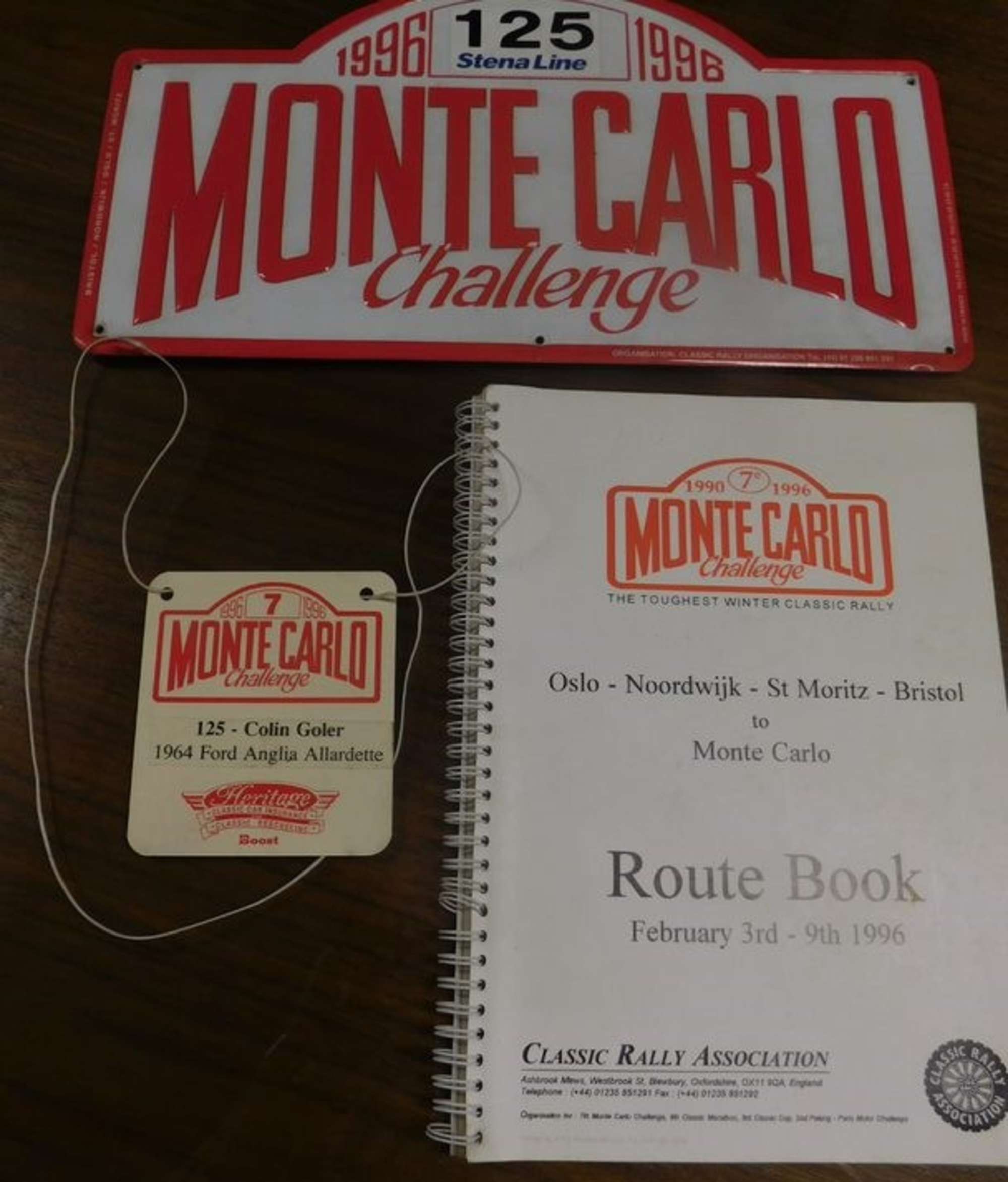 Ephemera from the 1996 Monte Carlo Challenge -Auction Lot