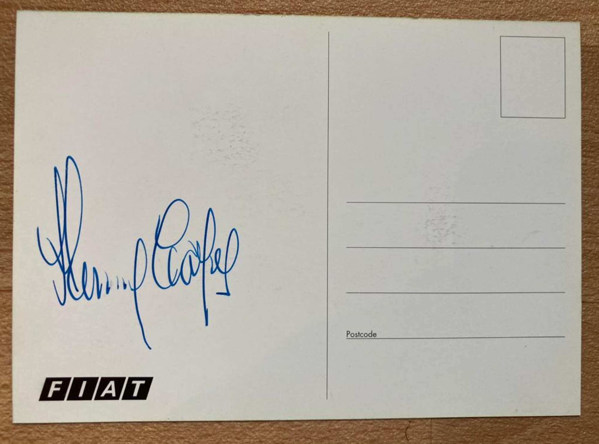 Fiat Coupe postcard signed by Henry Cooper -Sold