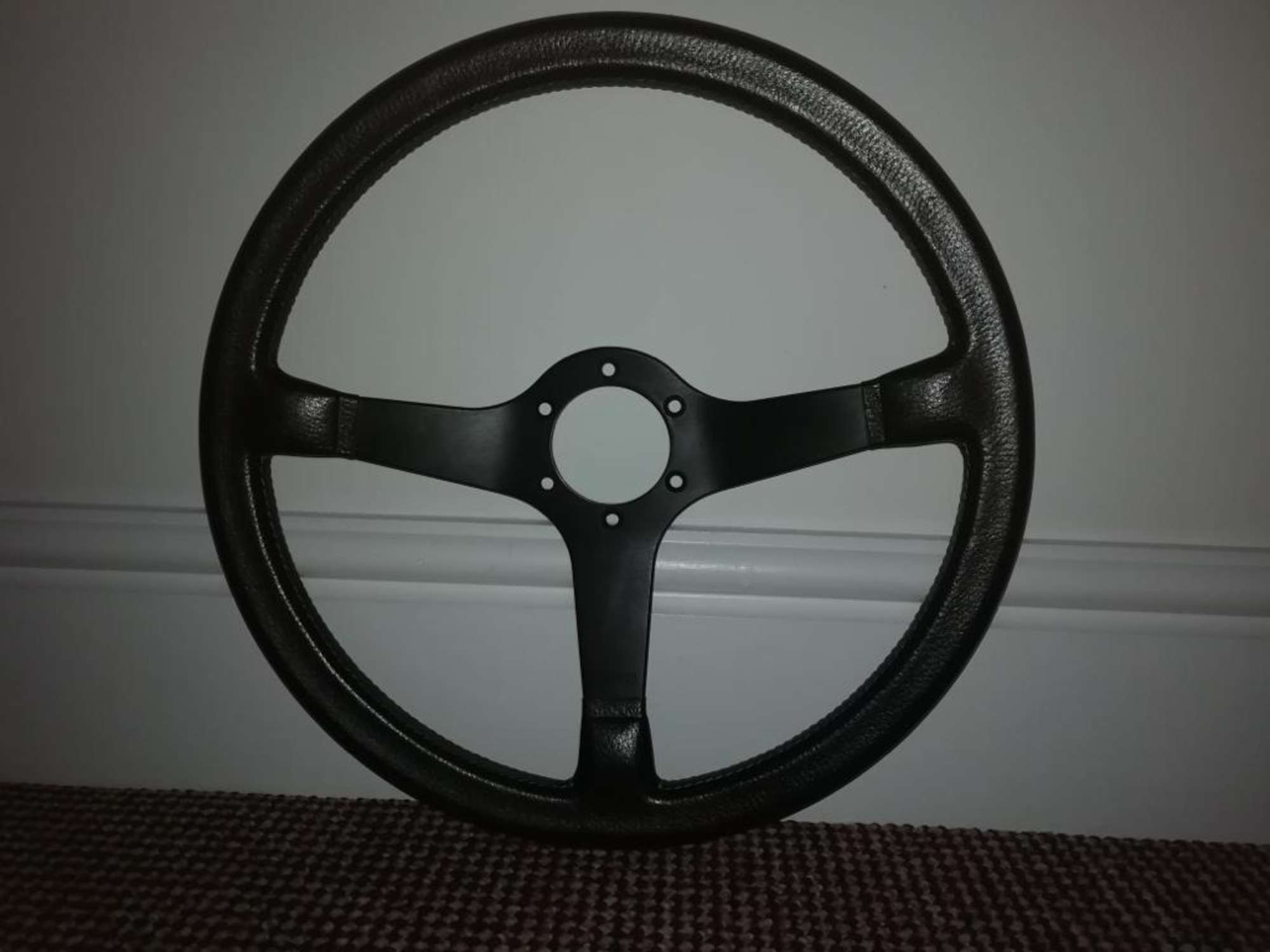 'Momo' black leather steering wheel-Sold