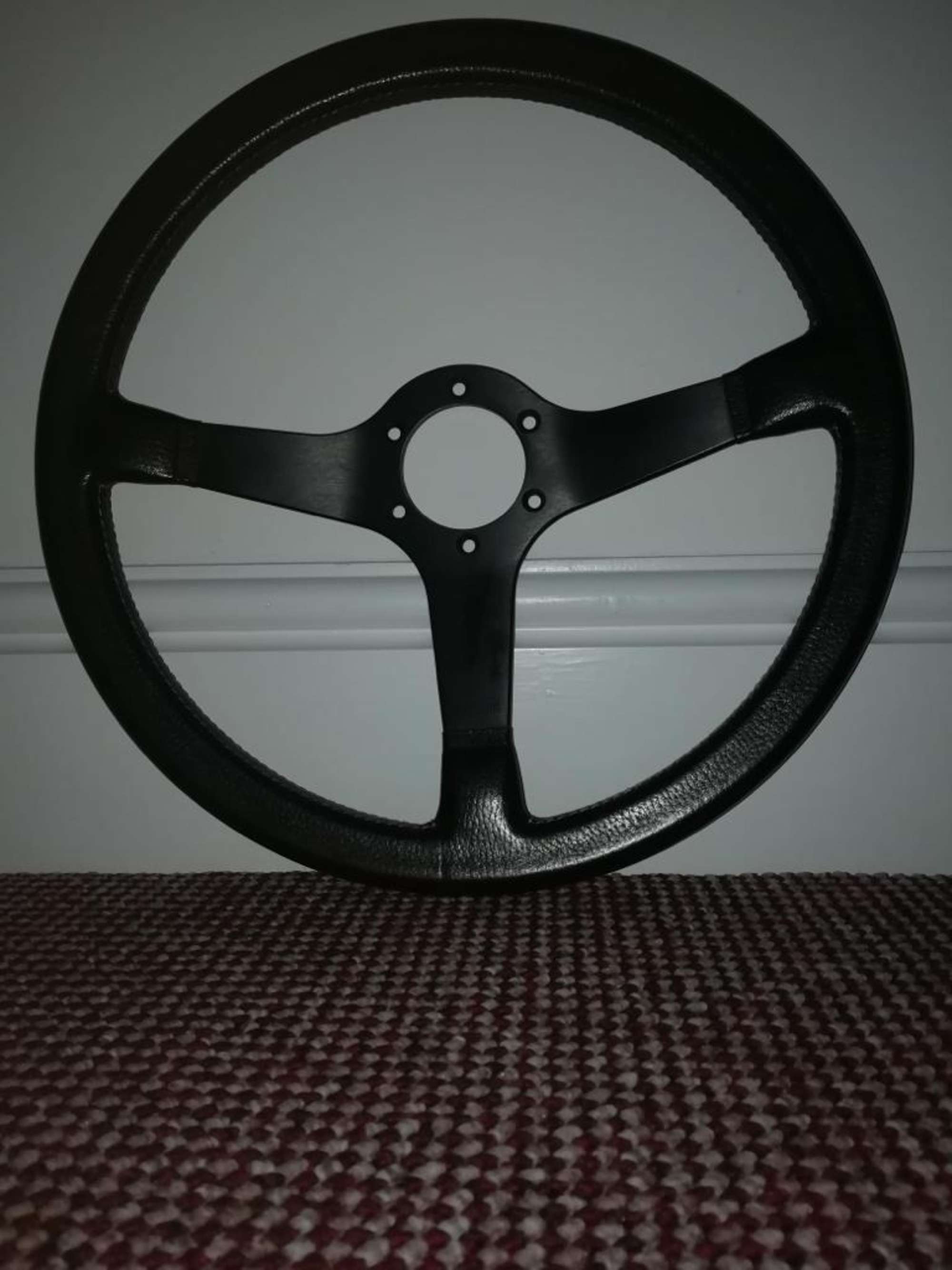 'Momo' black leather steering wheel-Sold