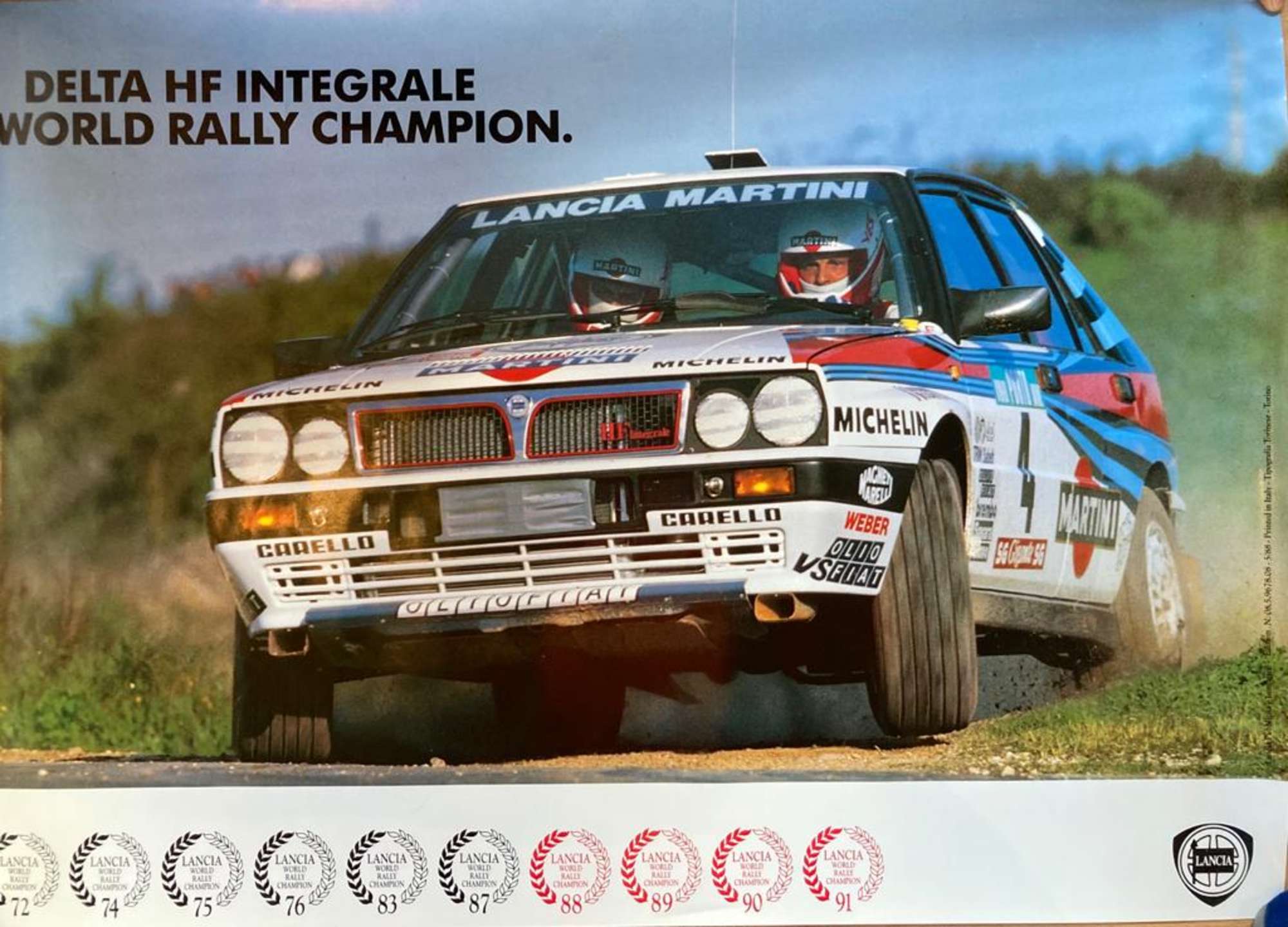 2x Lancia Delta HF Integrale rally car posters -Sold