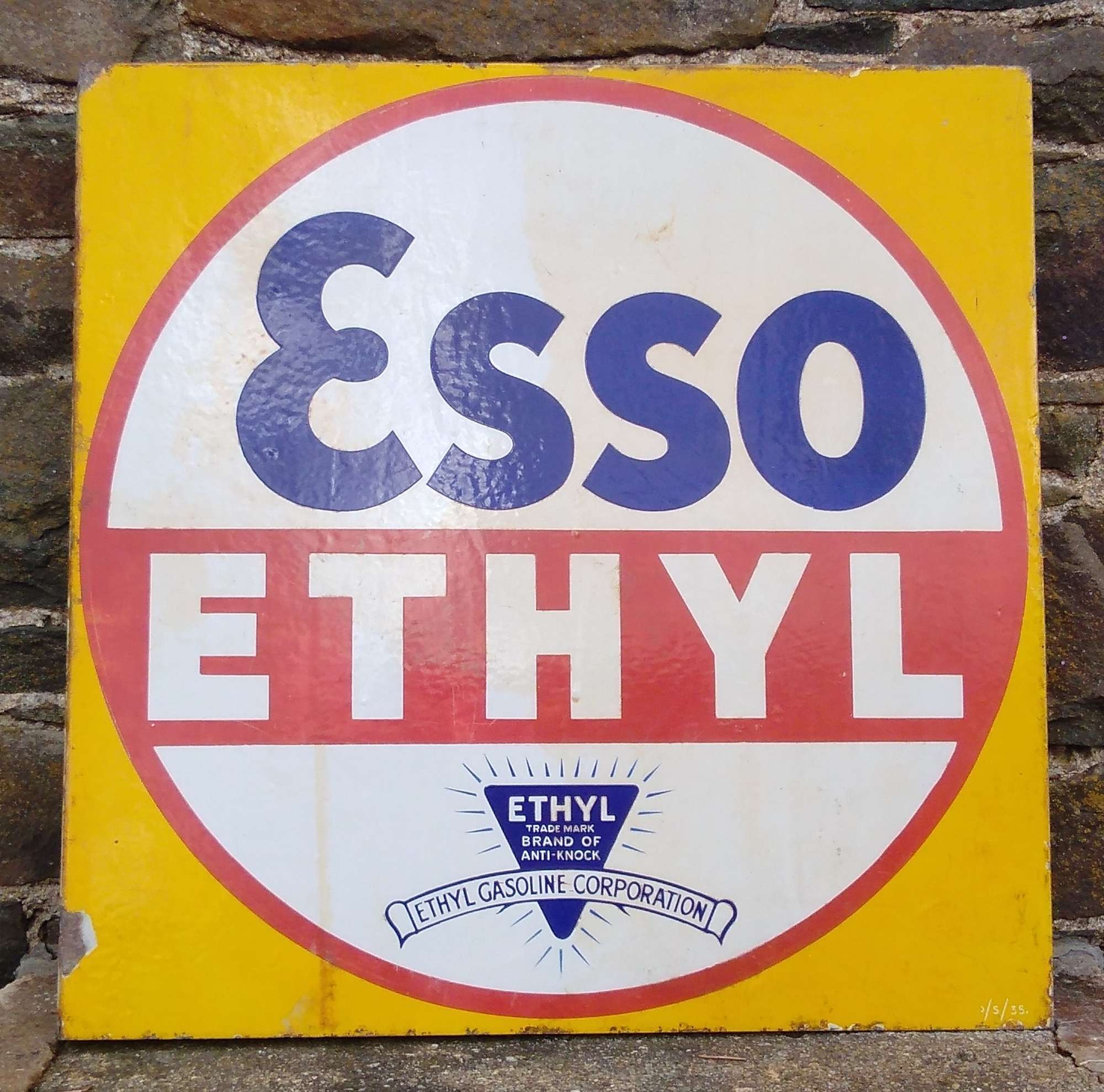 Esso Ethyl enamel sign-Sold