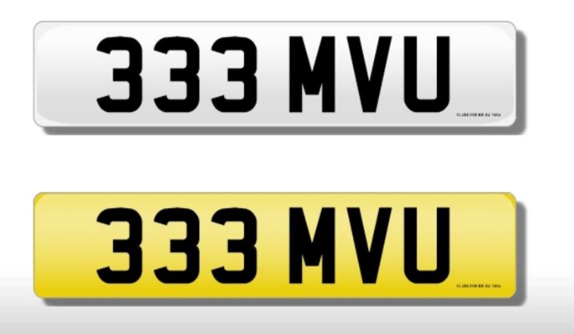 Cherished number plate 333 MVU-Auction Lot