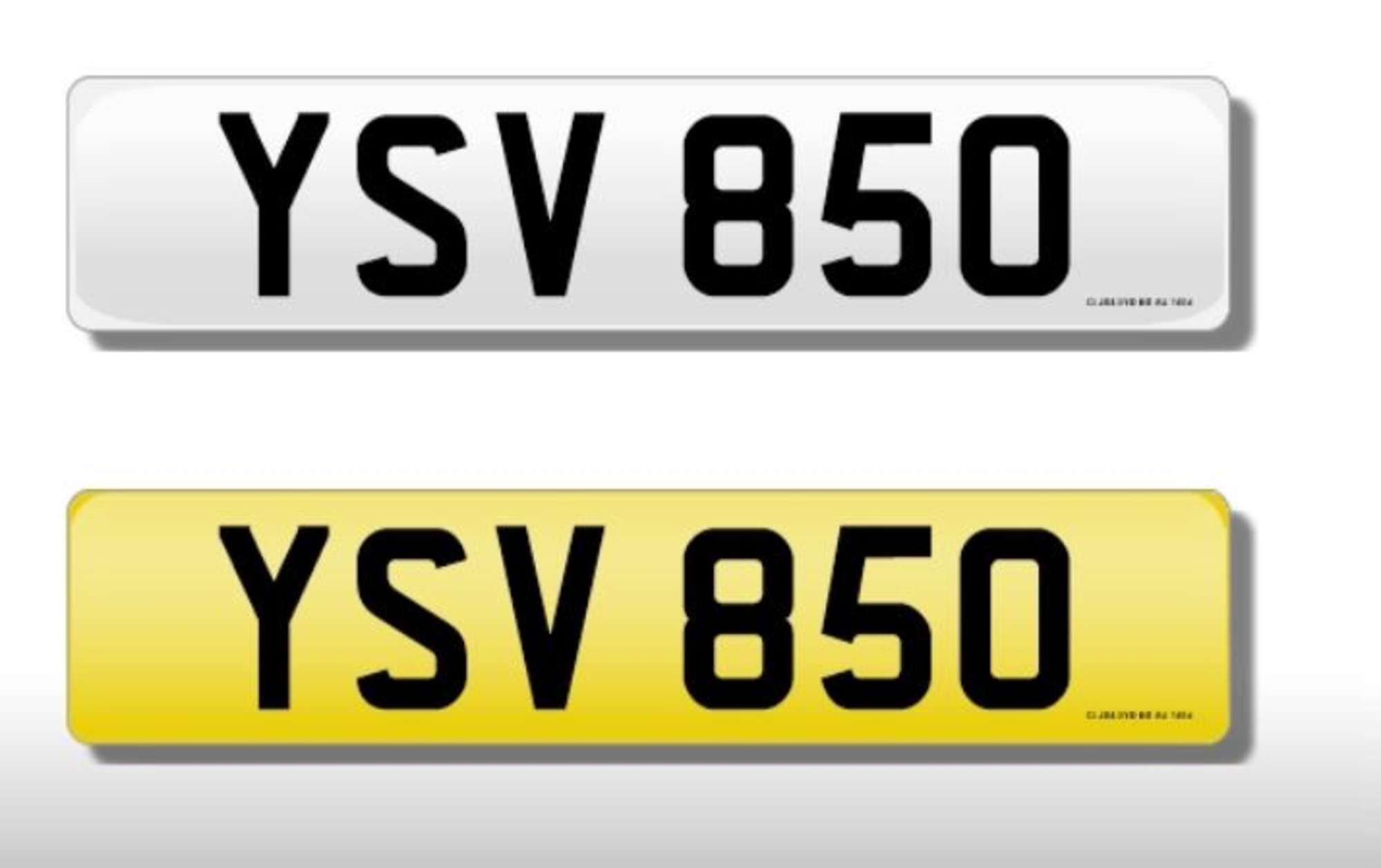 Cherished number plate YSV 850-Auction Lot