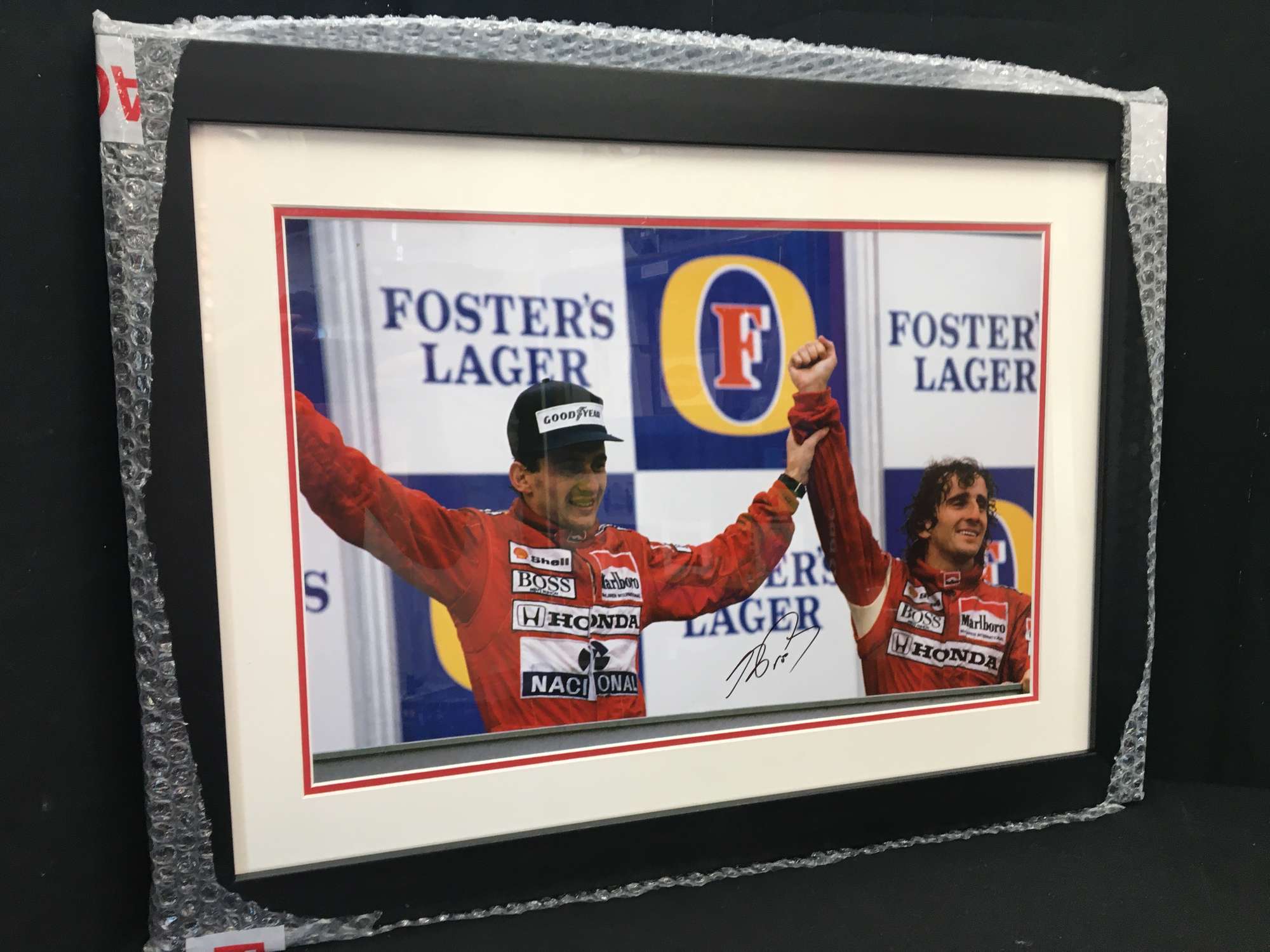 Senna Prost Podium, Australian GP, signed by Alain Prost-Sold