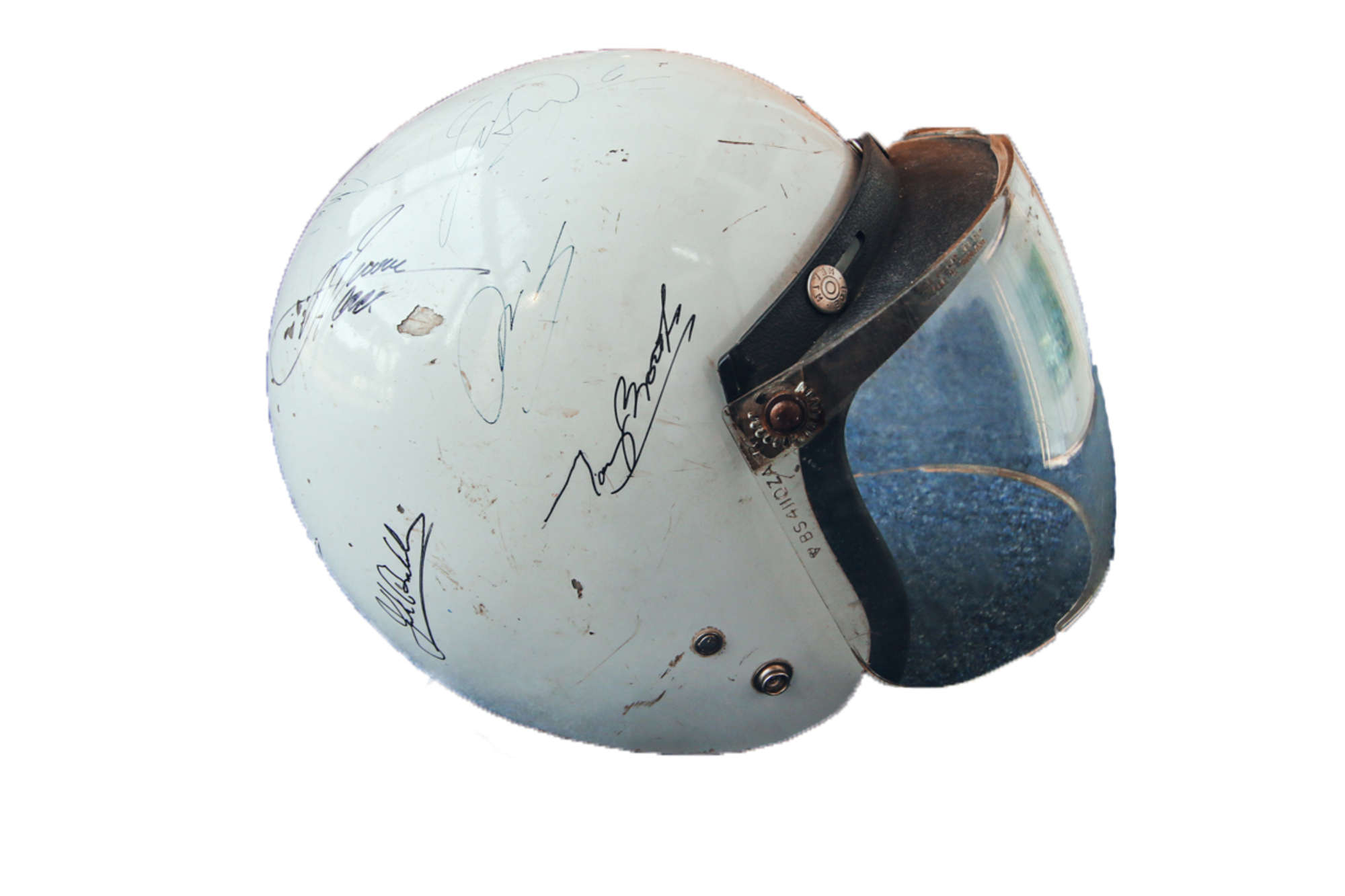 Original Paddy Hopkirk Helmet, multi-signed-Sold