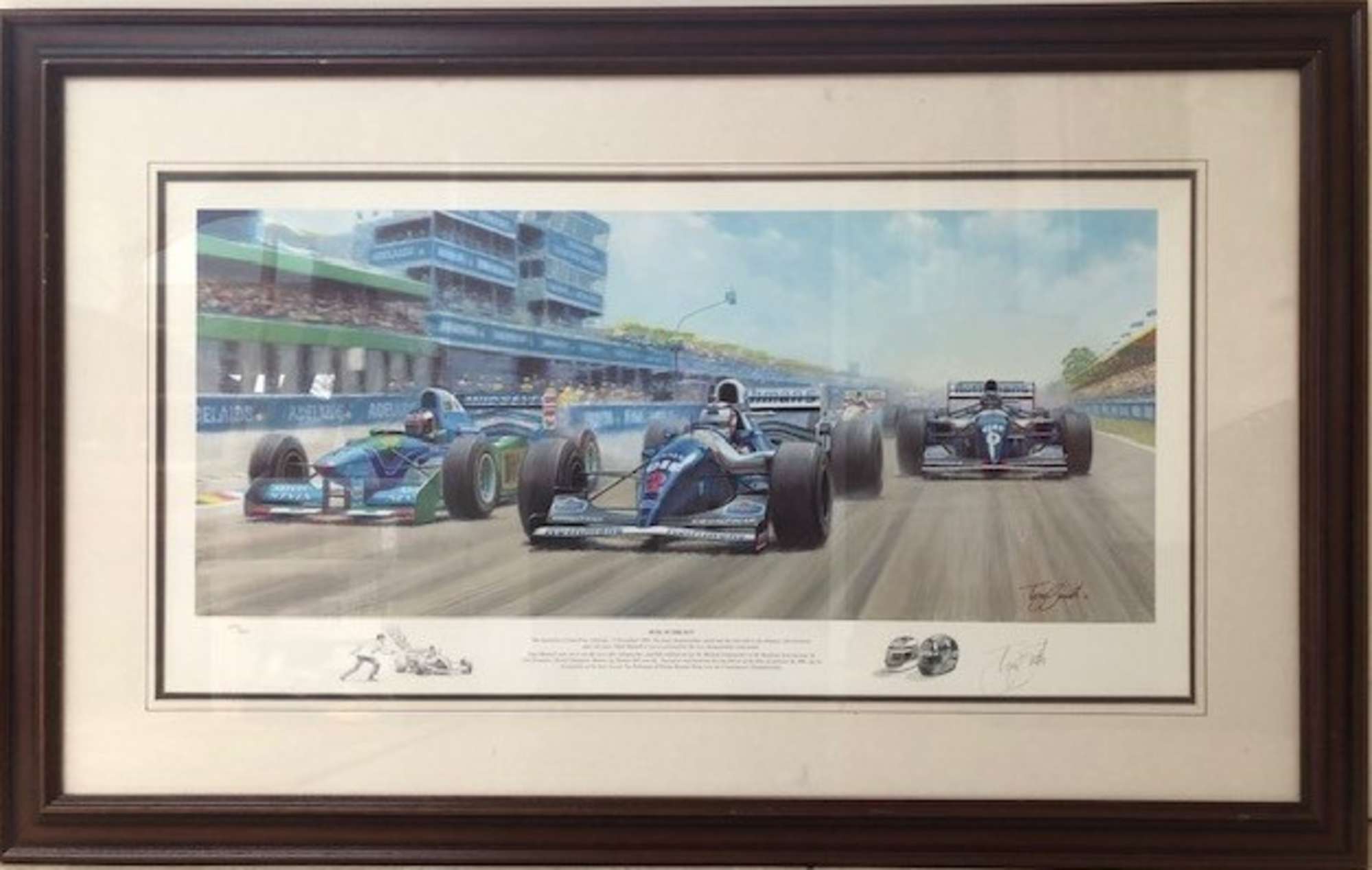 A pair of Nigel Mansell prints-Auction Lot