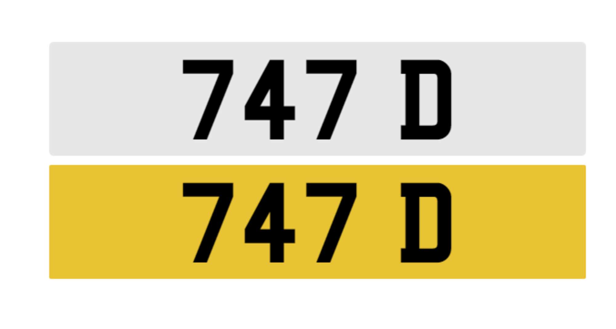 Registration number 747 D on retention-Sold