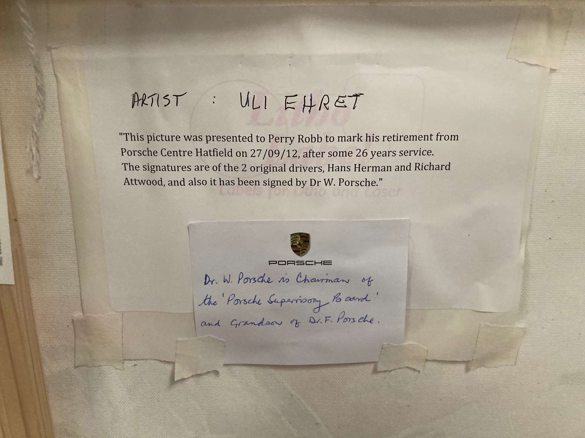 Painting of Porsche 917 at Le Mans in 1970 by Uli Ehret-Sold