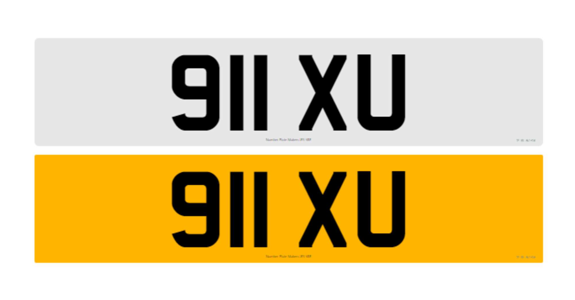 Registration 911 XU on retention certificate-Sold