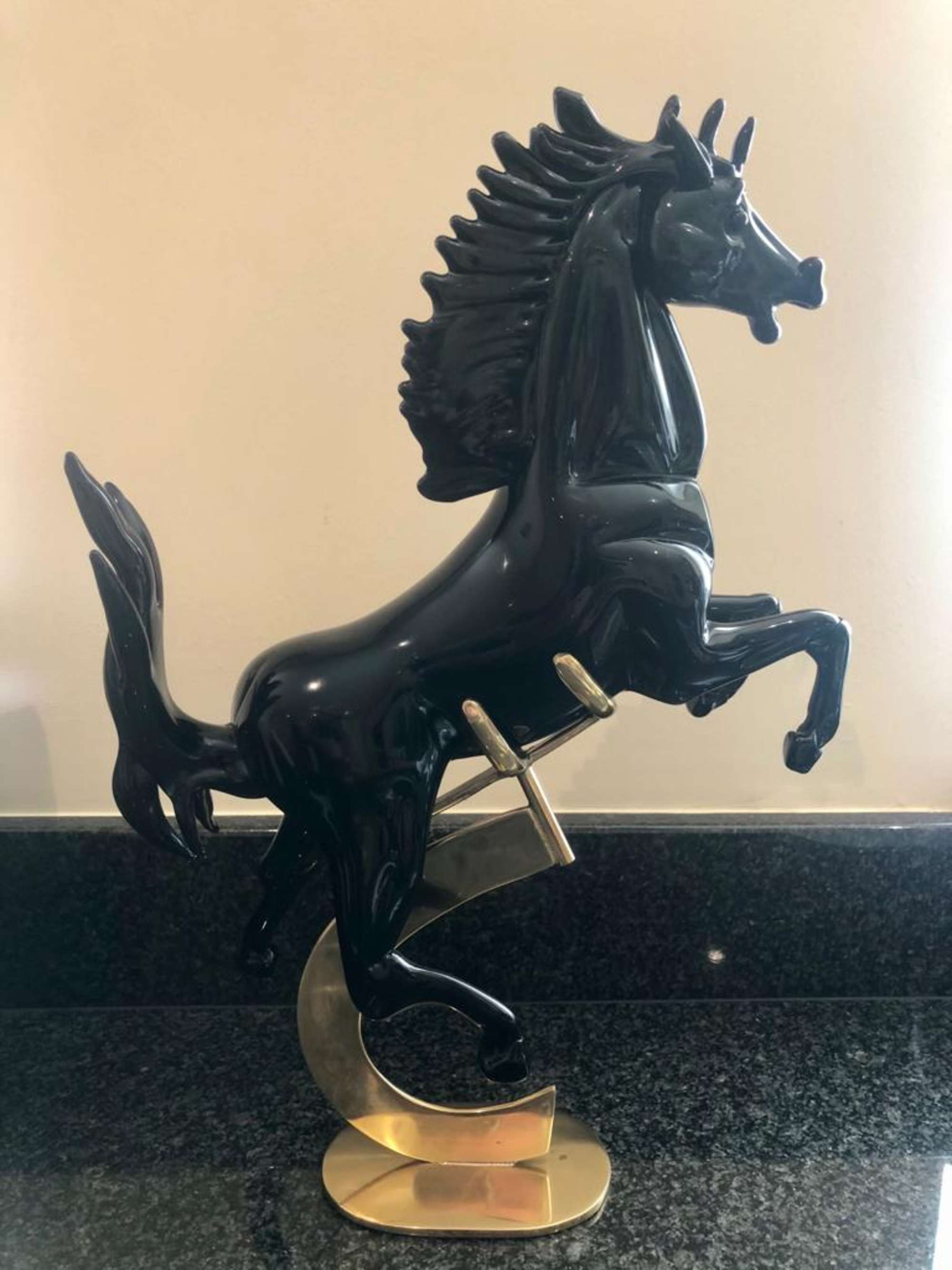 Pino Signoretto 'Cavello' Prancing horse statue on stand-Sold