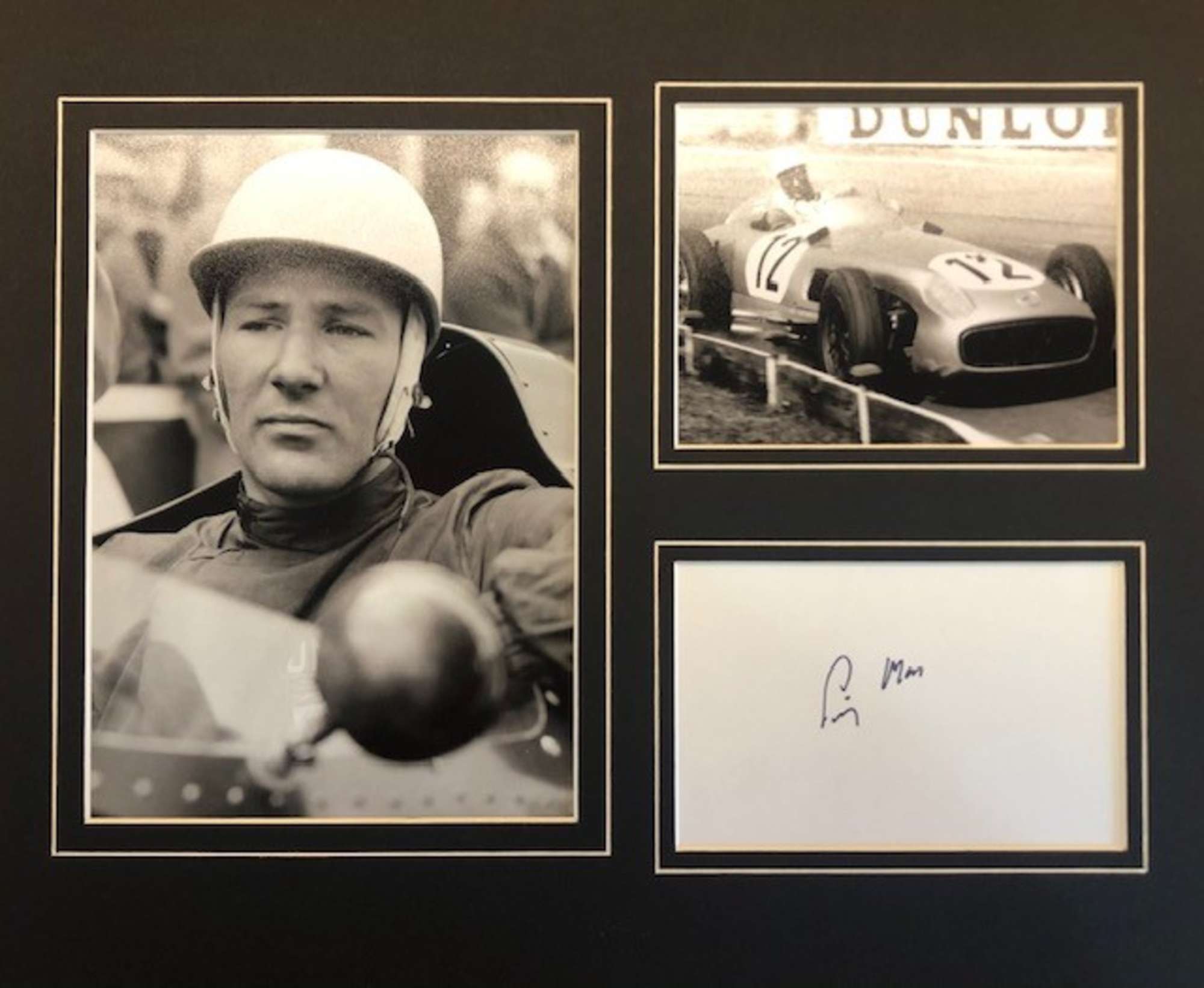 A Stirling Moss hand-signed production featuring two contemp-Sold
