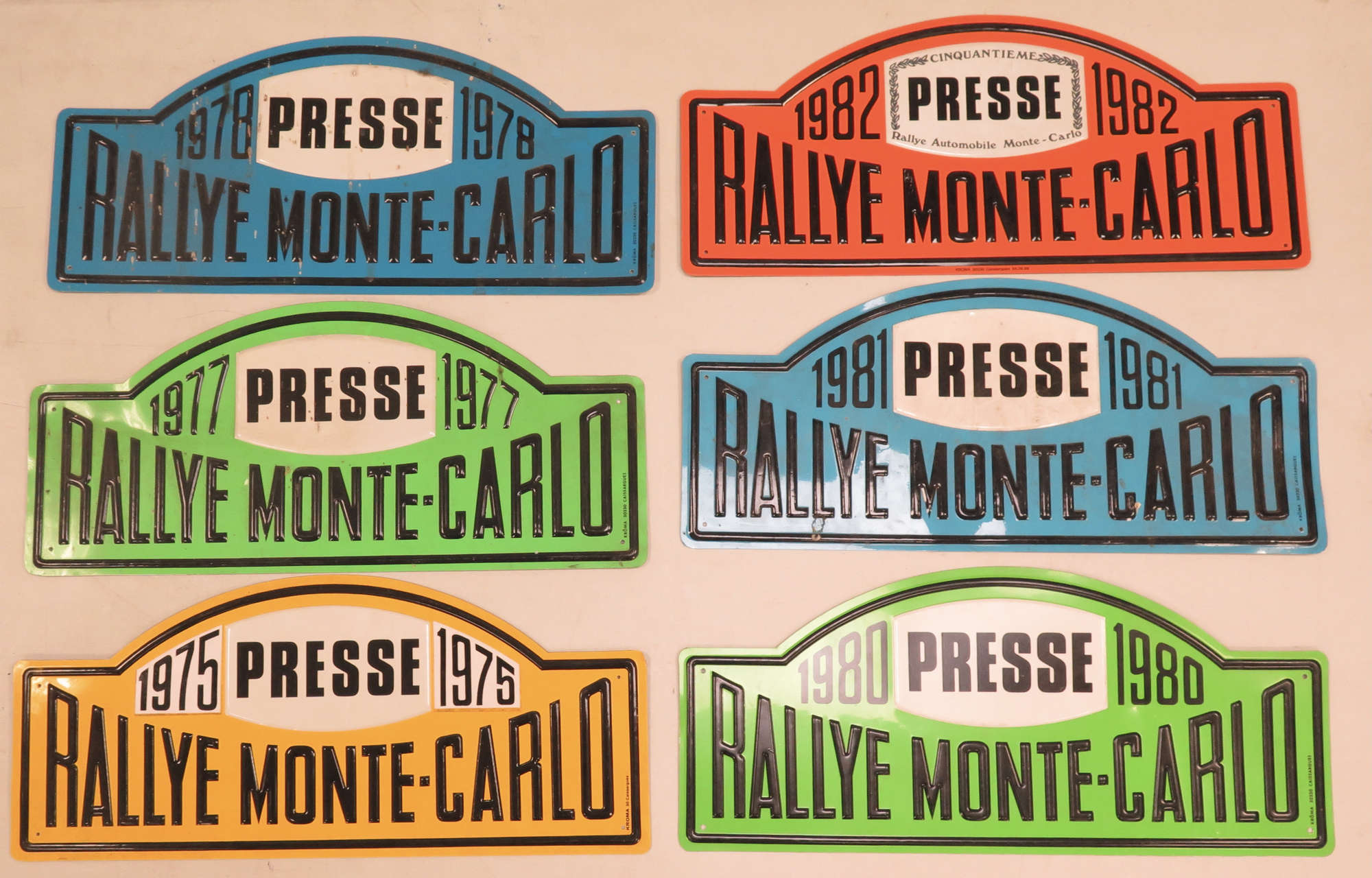 12 Original Metal  Rallye Monte-Carlo Press Plates -Sold