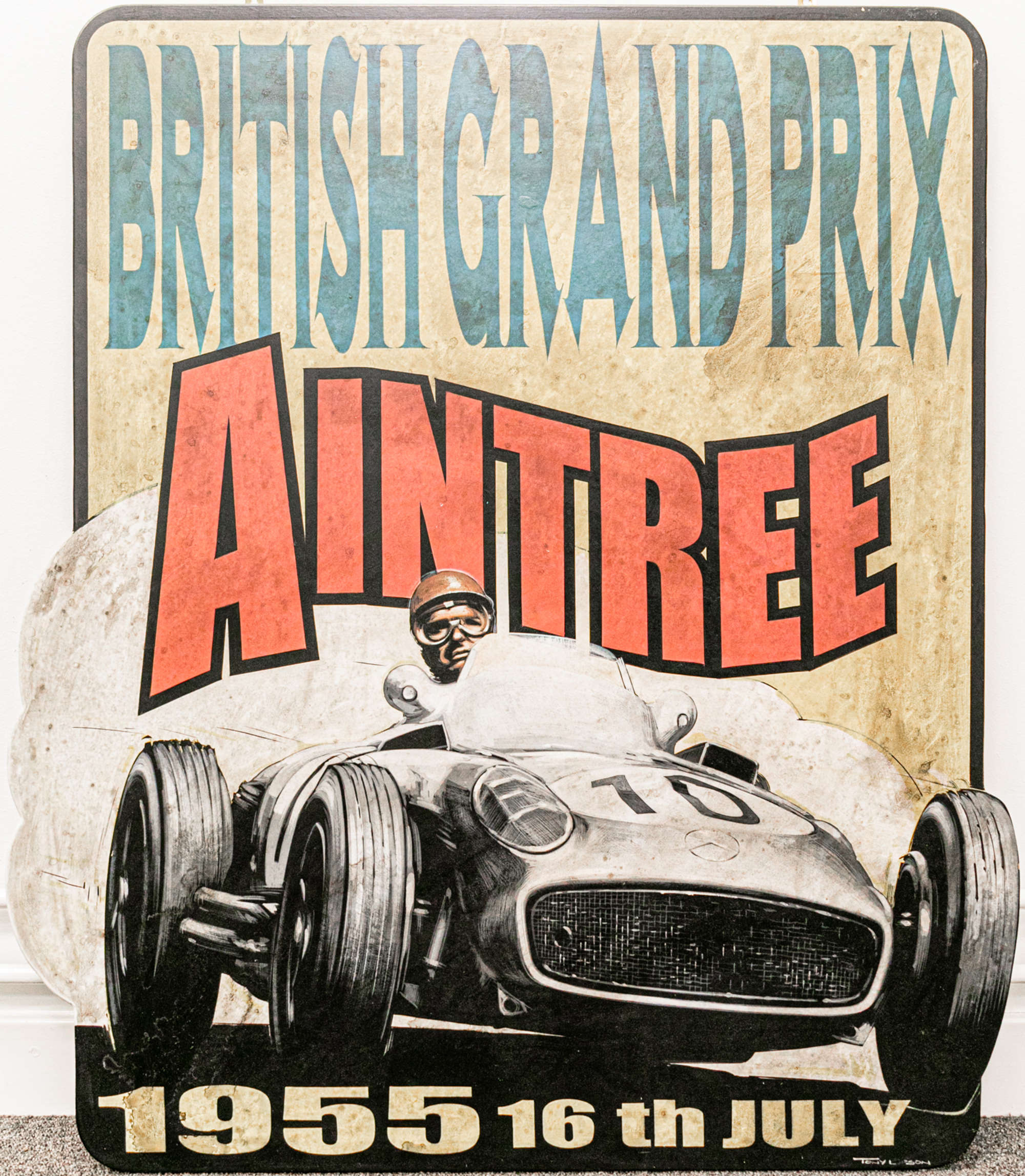 Original Tony Upson British Grand Prix Aintree Wall Hanging -Sold