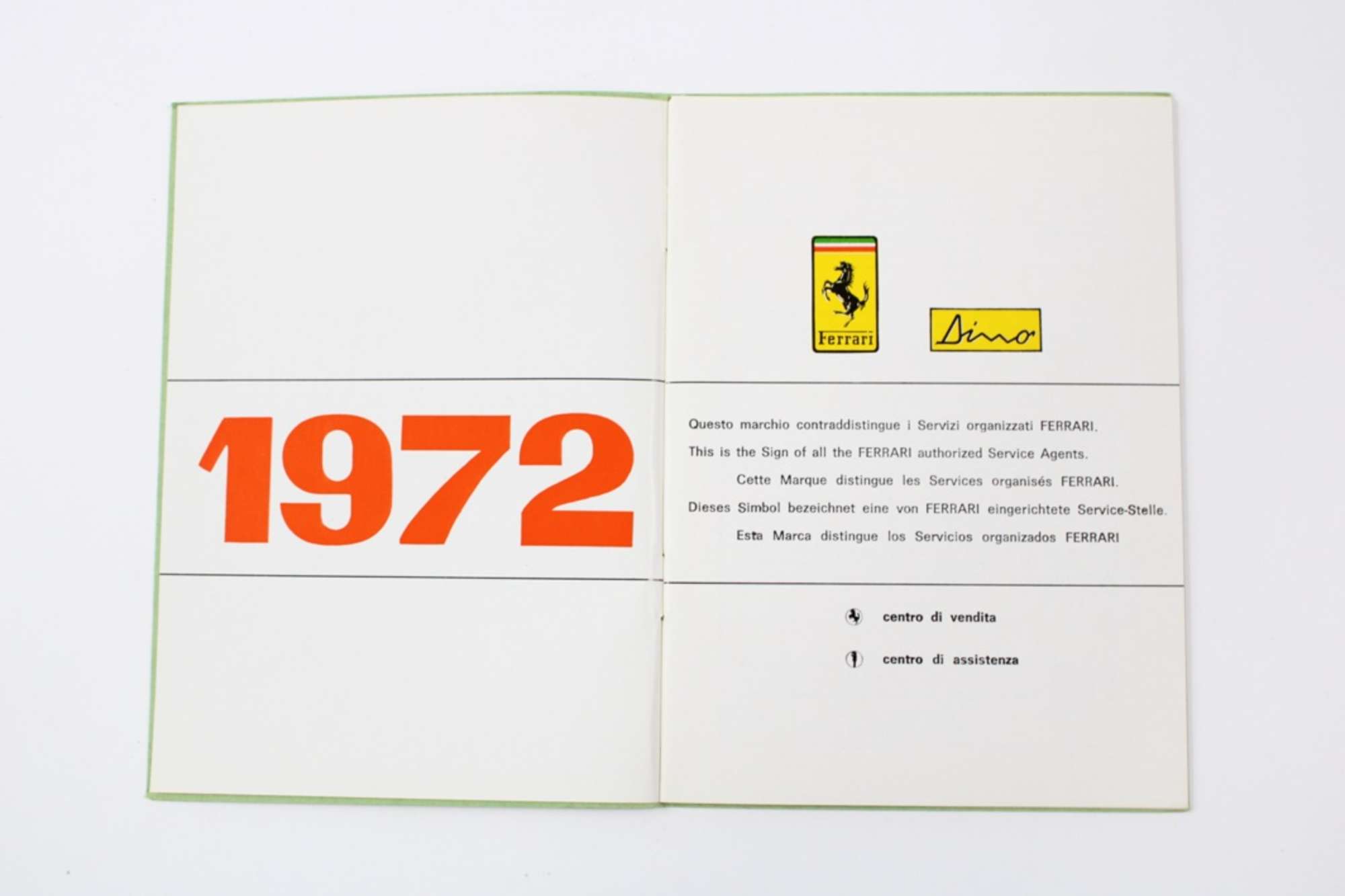 1972 Ferrari 246 Dino GT GTS Complete Handbook Manual Pouch -Auction Lot