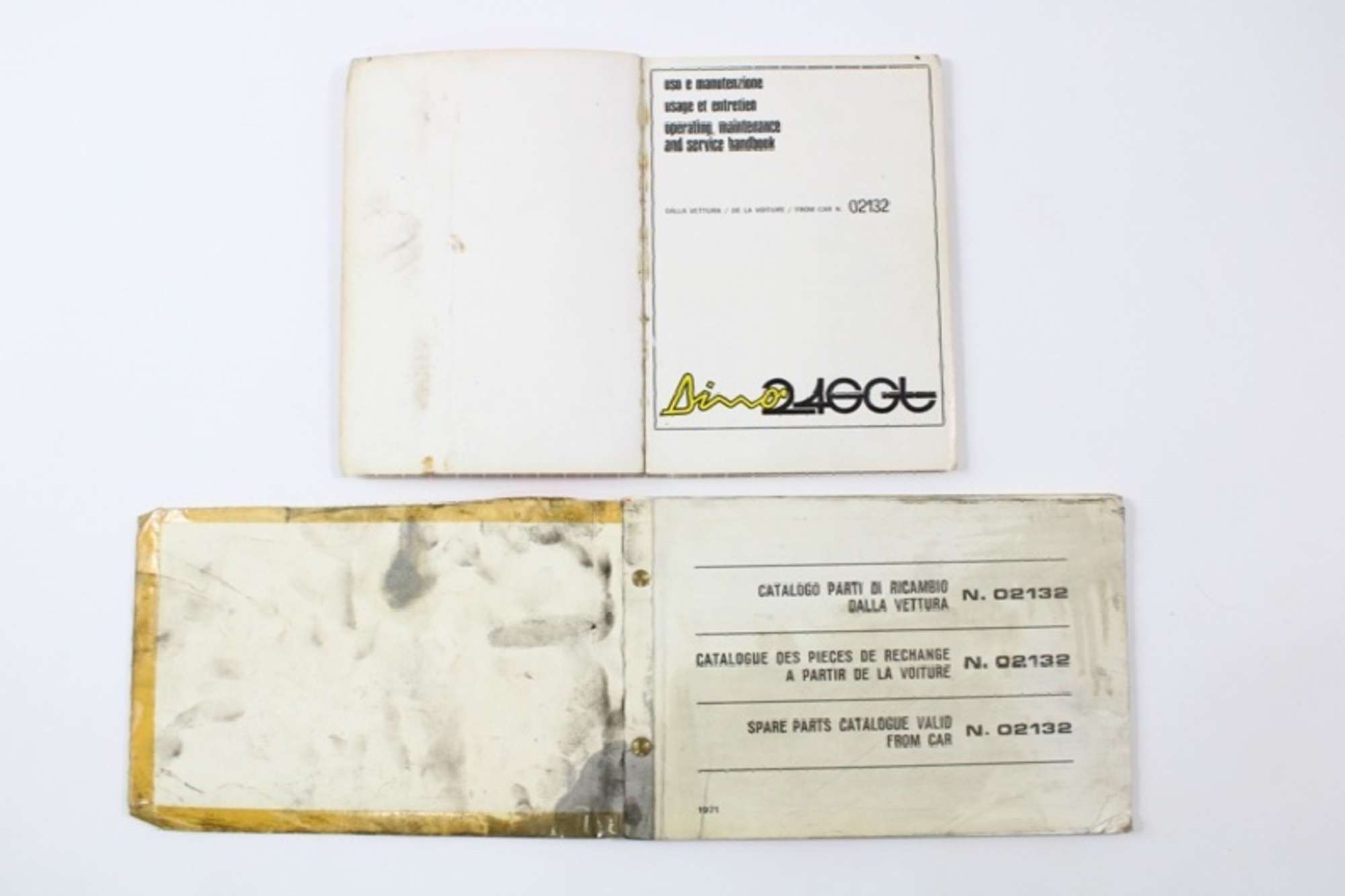 1972 Ferrari 246 Dino GT GTS Complete Handbook Manual Pouch -Auction Lot