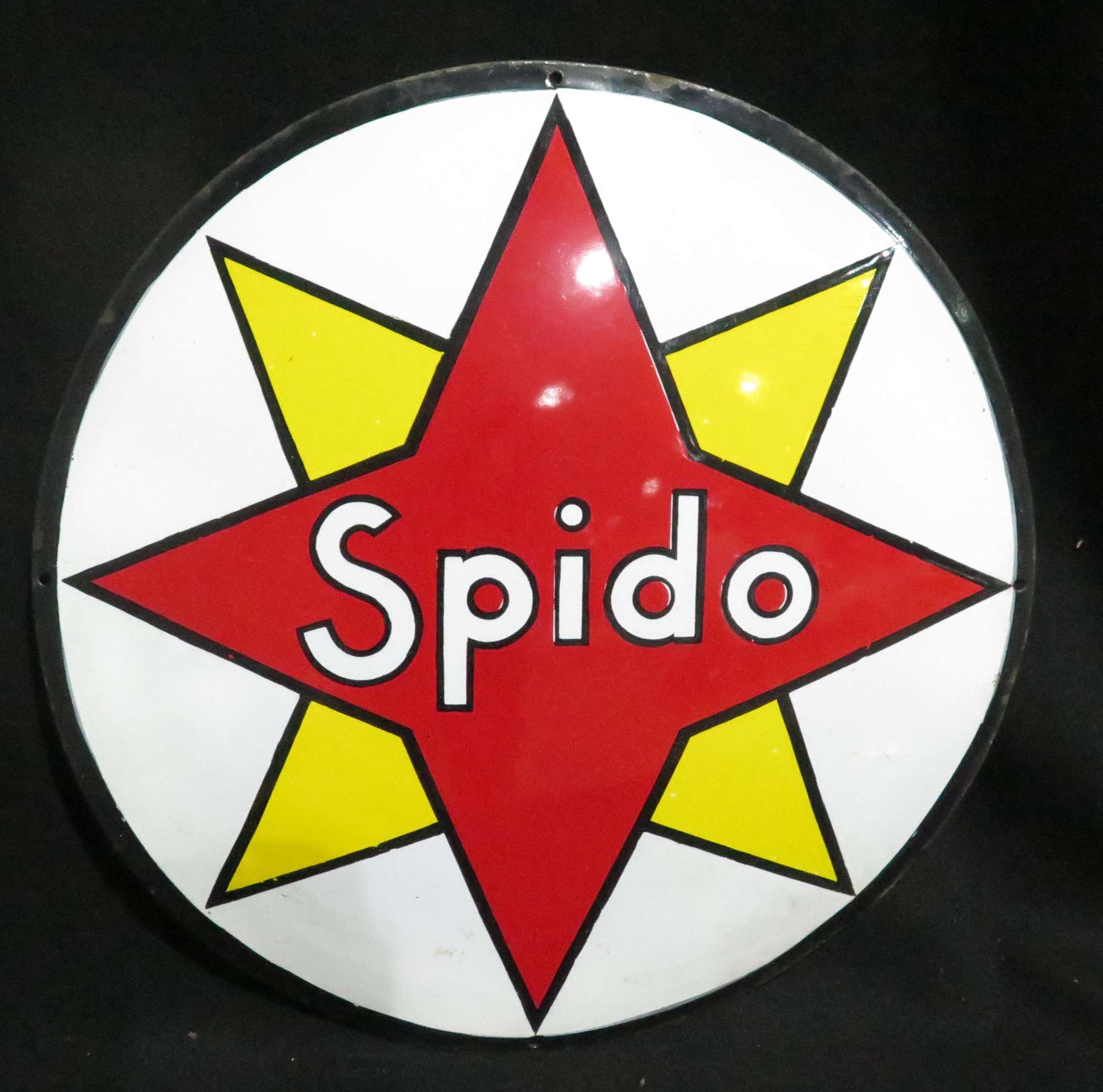 Original Spido Circular Enamelled Steel Sign -Sold