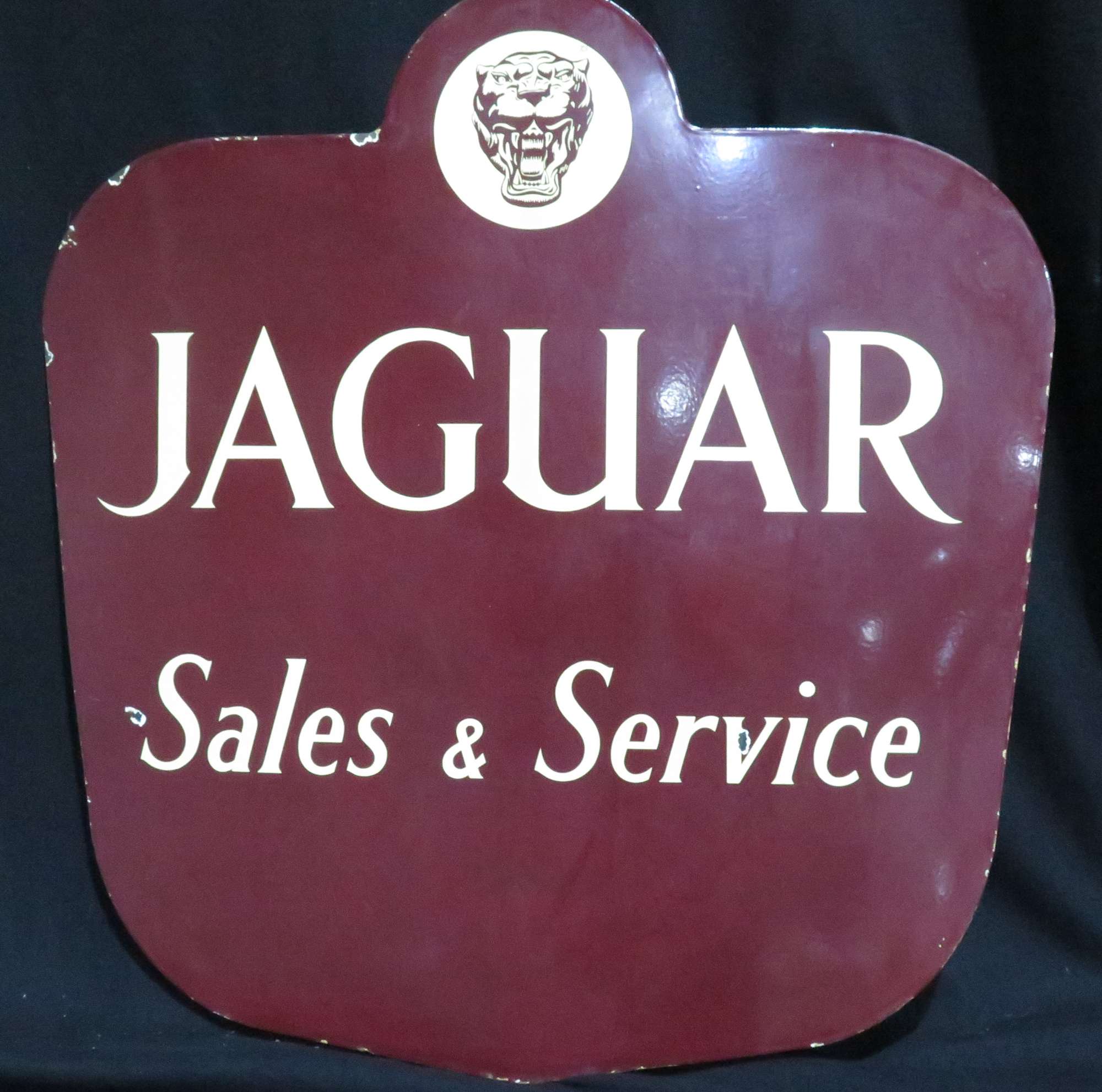 Original and Rare Period Jaguar Dealer Enamelled Steel Sign -Auction Lot
