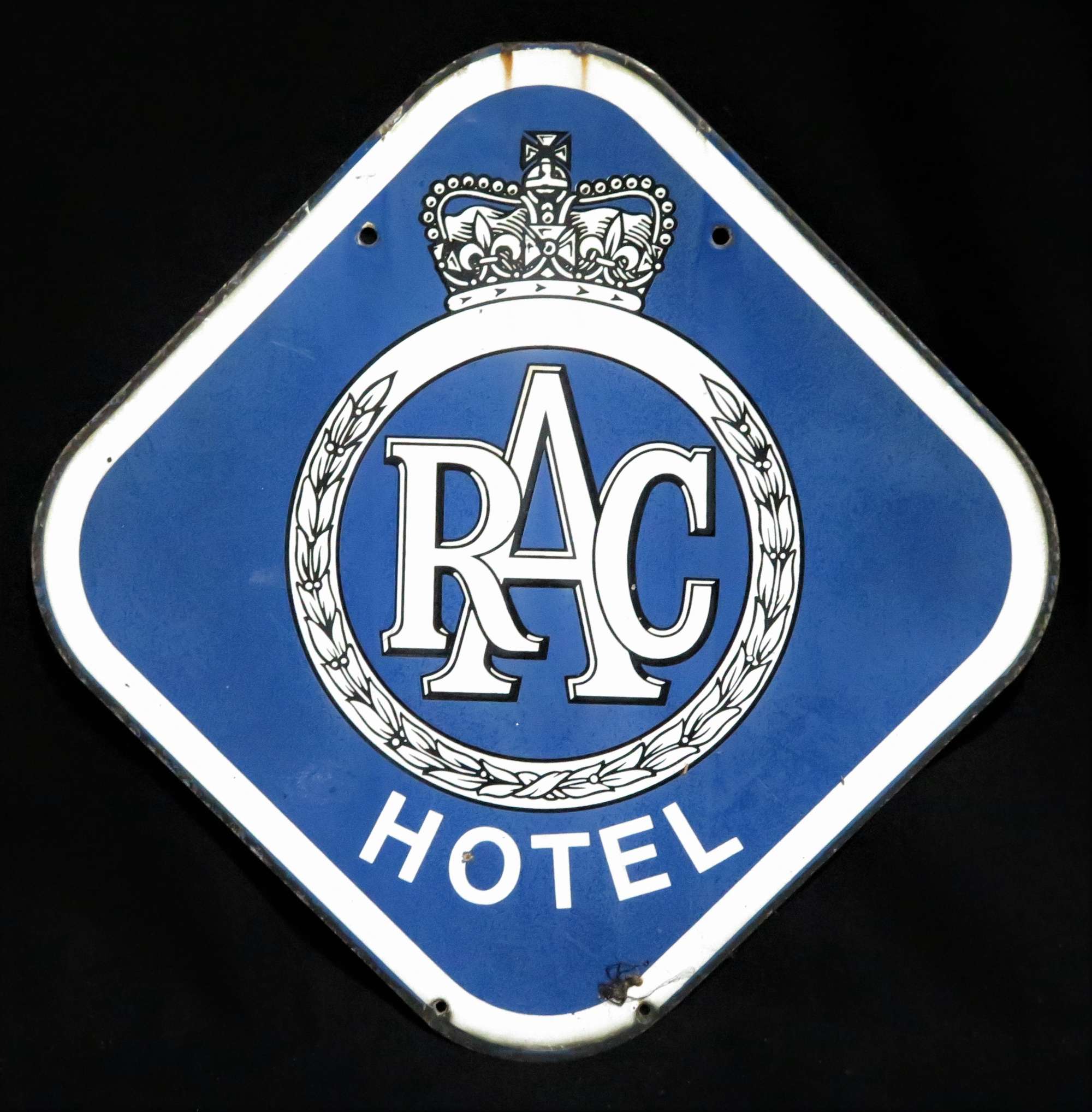 Original RAC Double Sided Hotel Enamalled Steel Sign-Sold