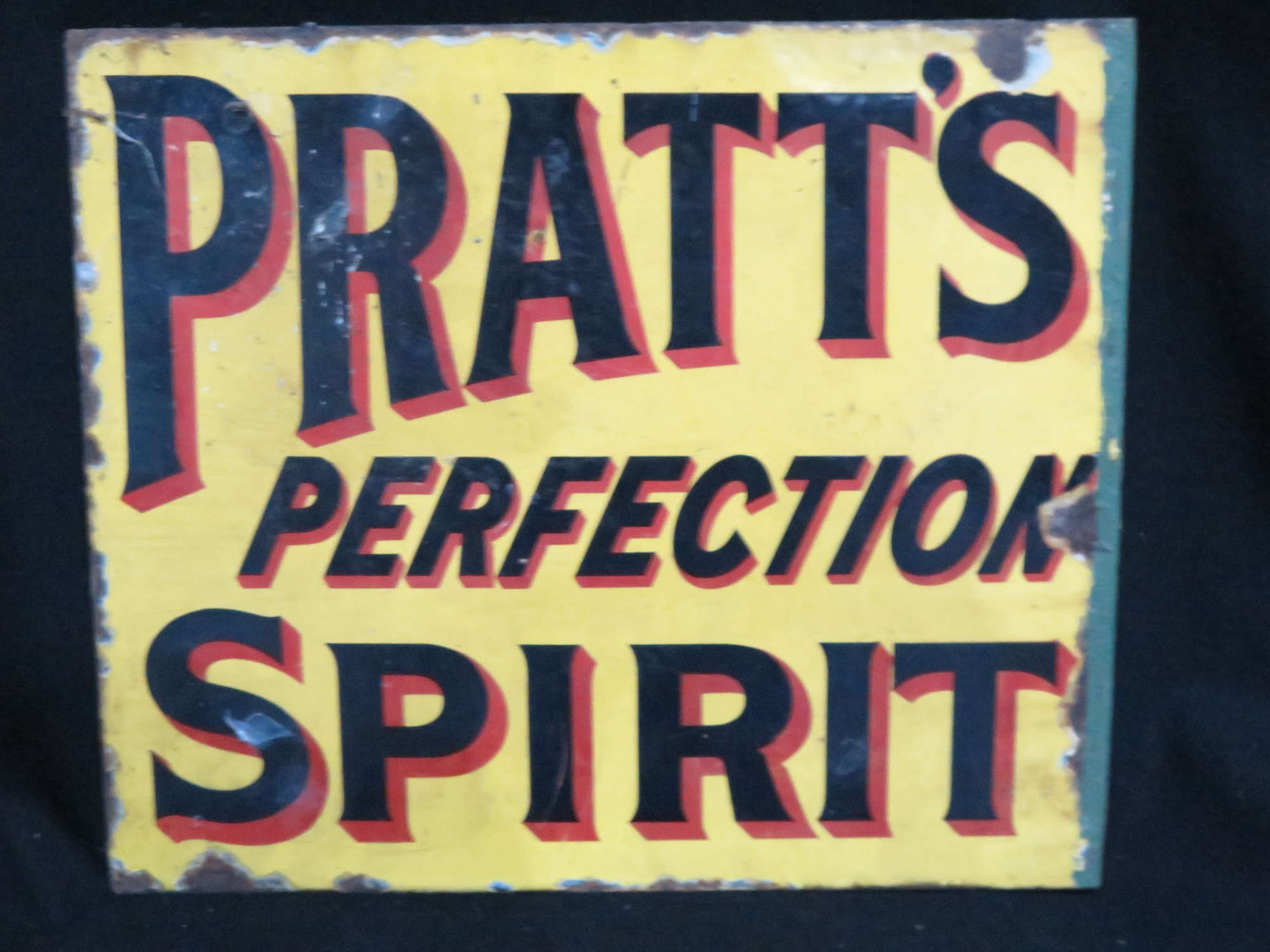 Original Pratt's Perfection Spirit Enamelled Steel Sign-Sold