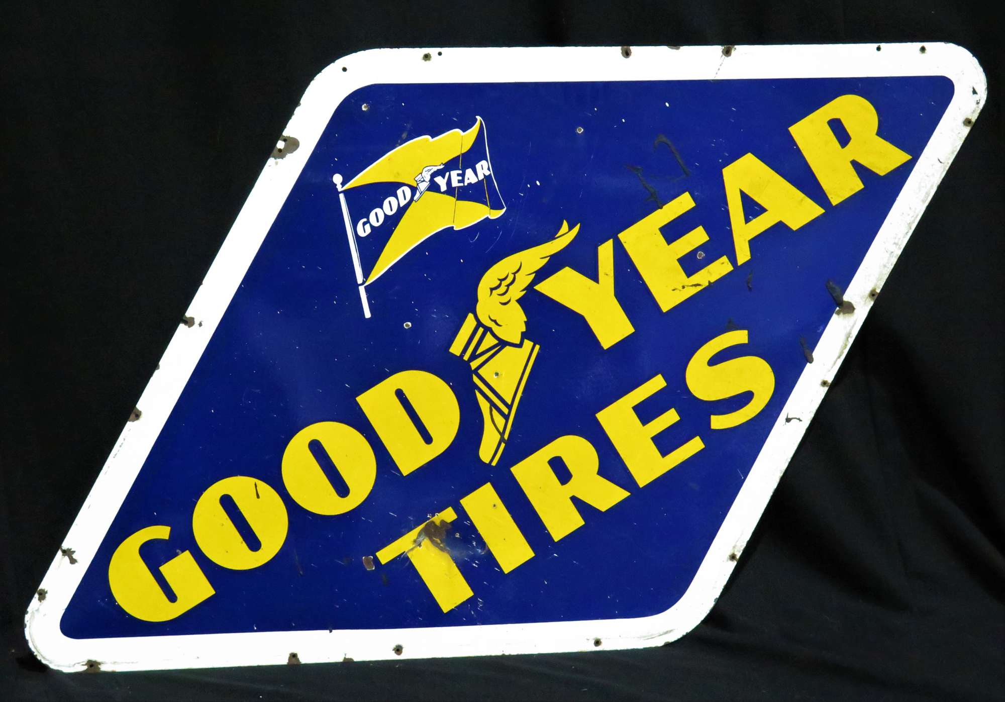 Original Goodyear Tyres Enamelled Steel Sign-Sold