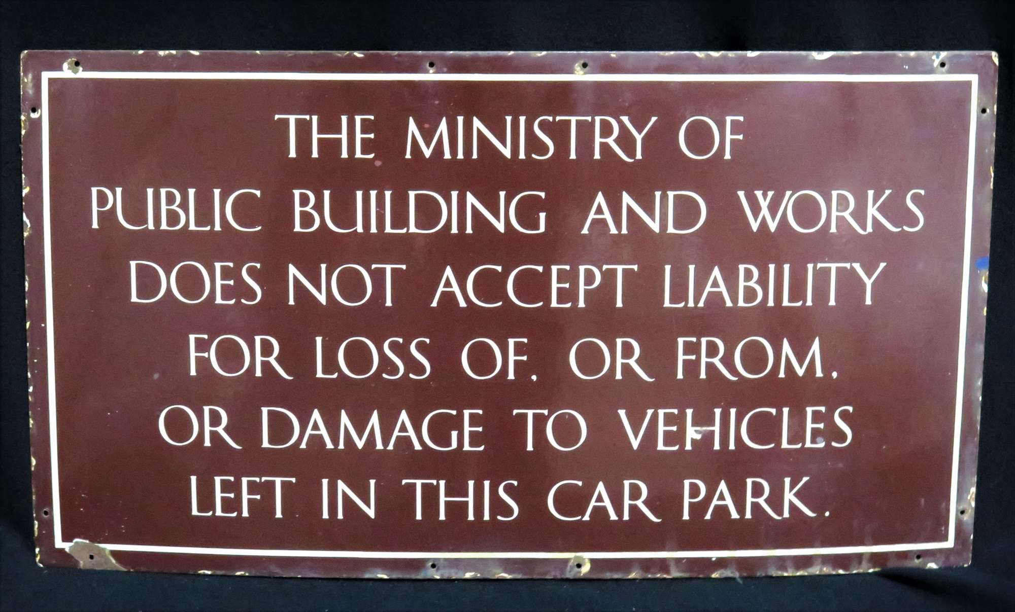 Original Ministry of Works Enamelled Steel Sign-Sold