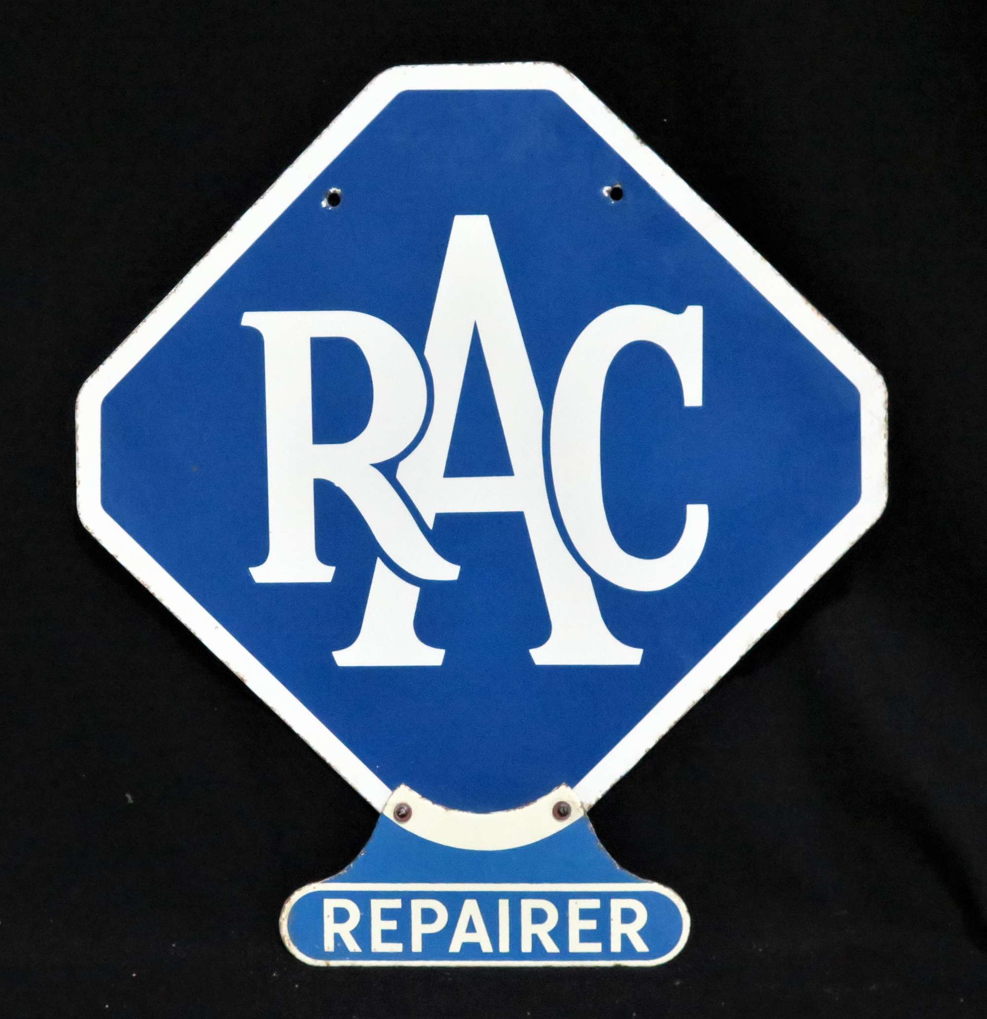Original Double-Sided RAC Repairer Enamelled Steel Sign -Sold