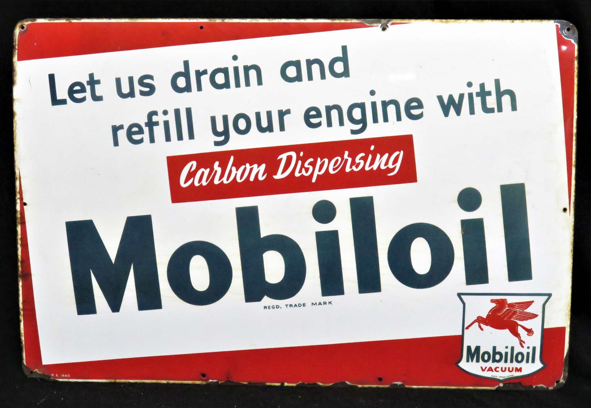 Original Mobiloil Enamelled Steel Sign-Sold