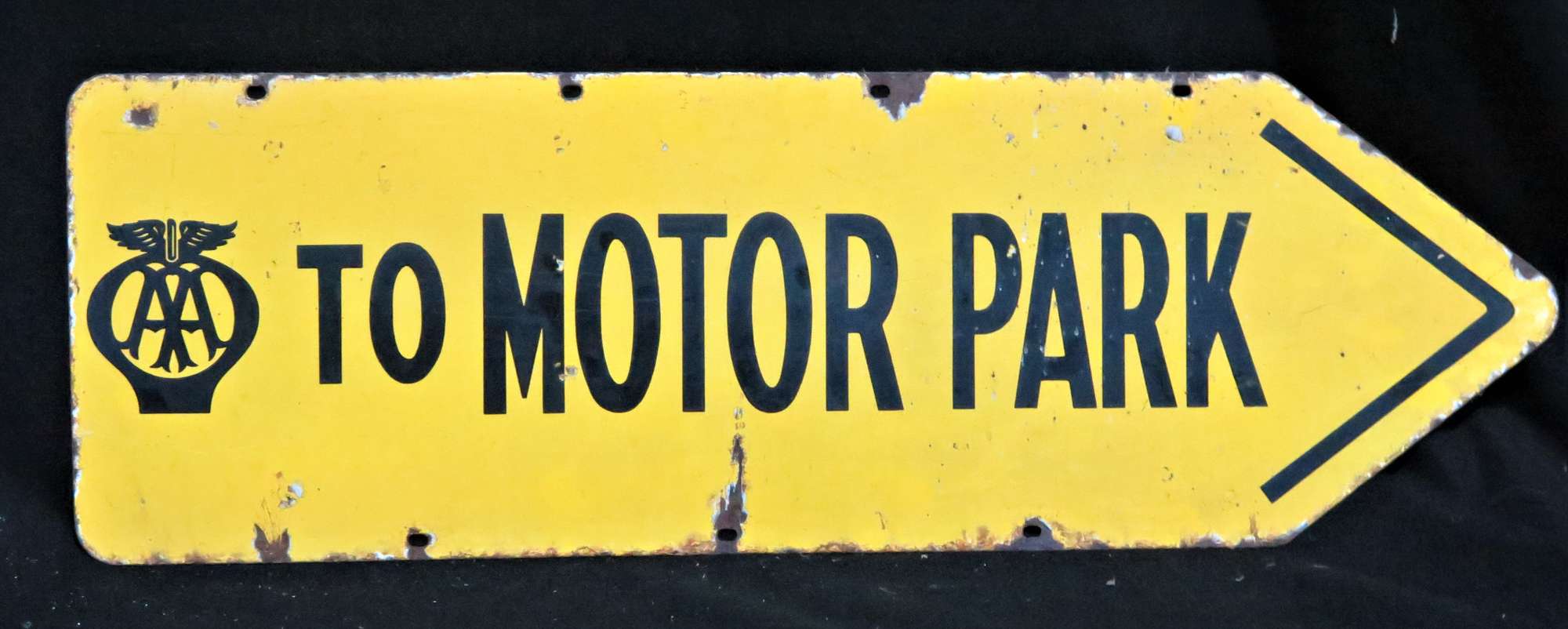 Original AA Motor Park Enamelled Steel Sign-Sold