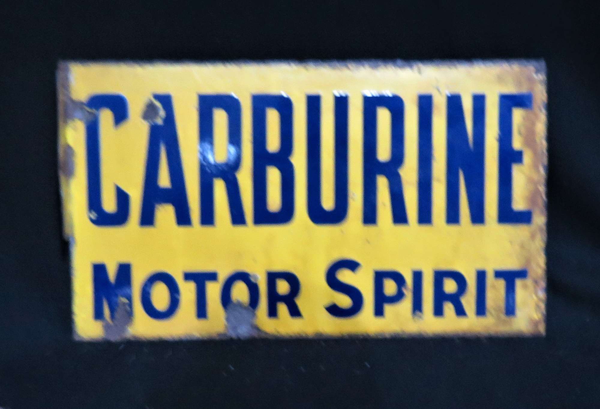 Original Carburine Double Sided Enamelled Steel Sign-Sold