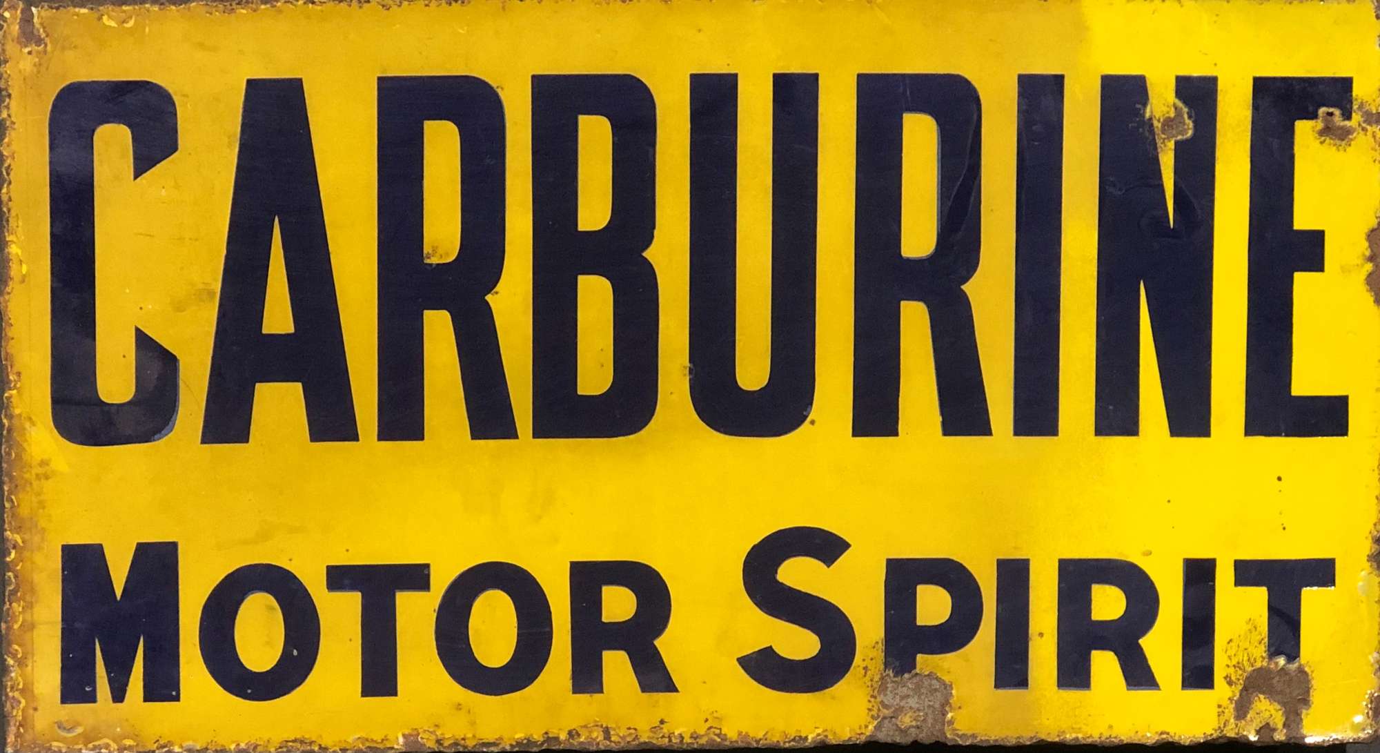 Original Carburine Double Sided Enamelled Steel Sign-Sold