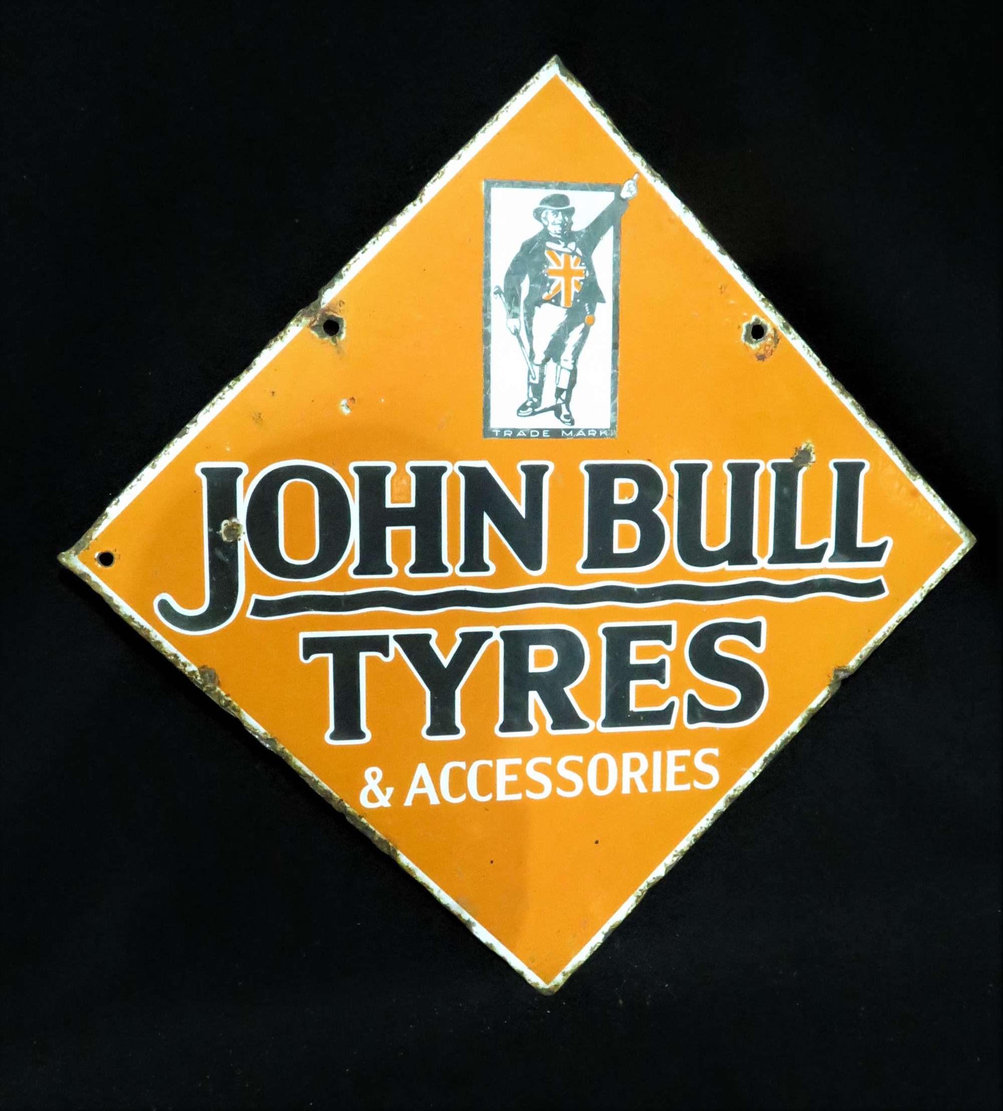 Original John Bull Tyres Enamelled Steel Sign-Sold