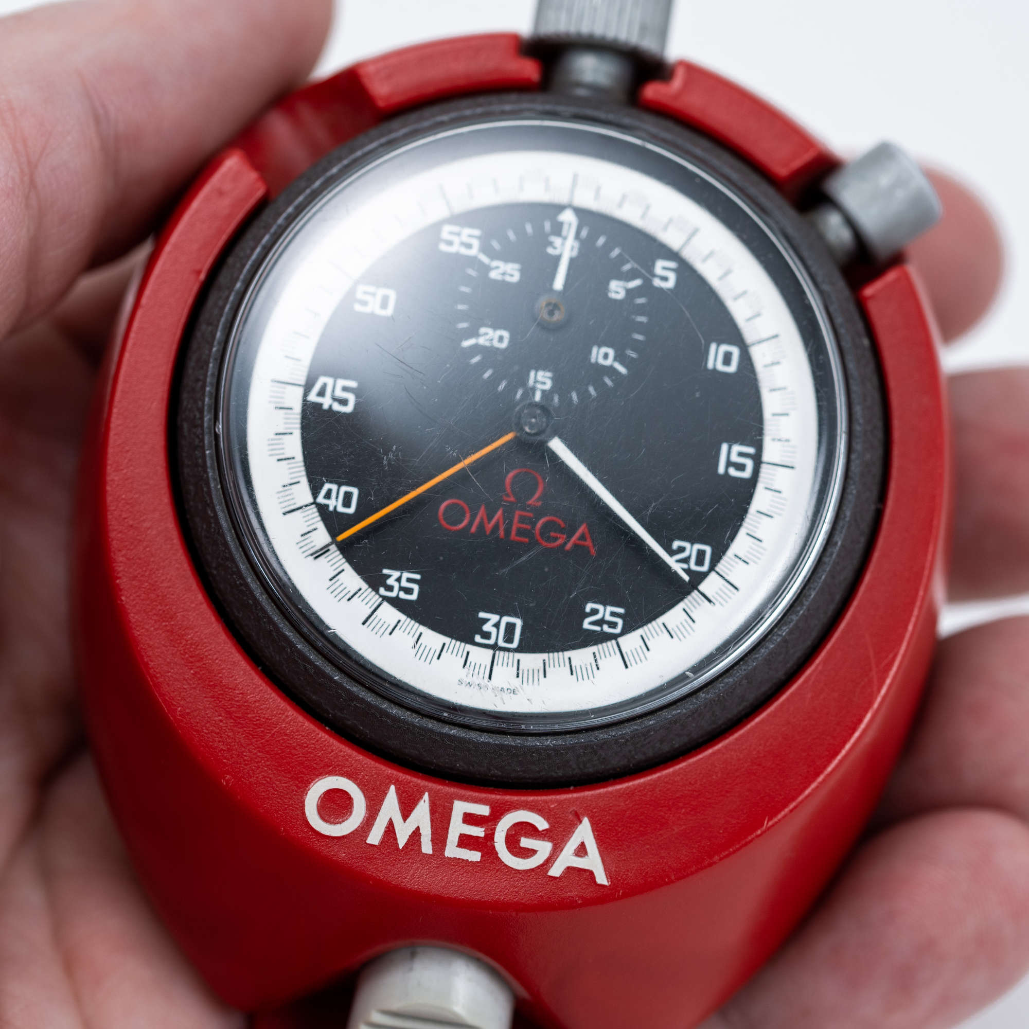 Omega Stopwatch c.1969 split-seconds with desirable case mou-Sold