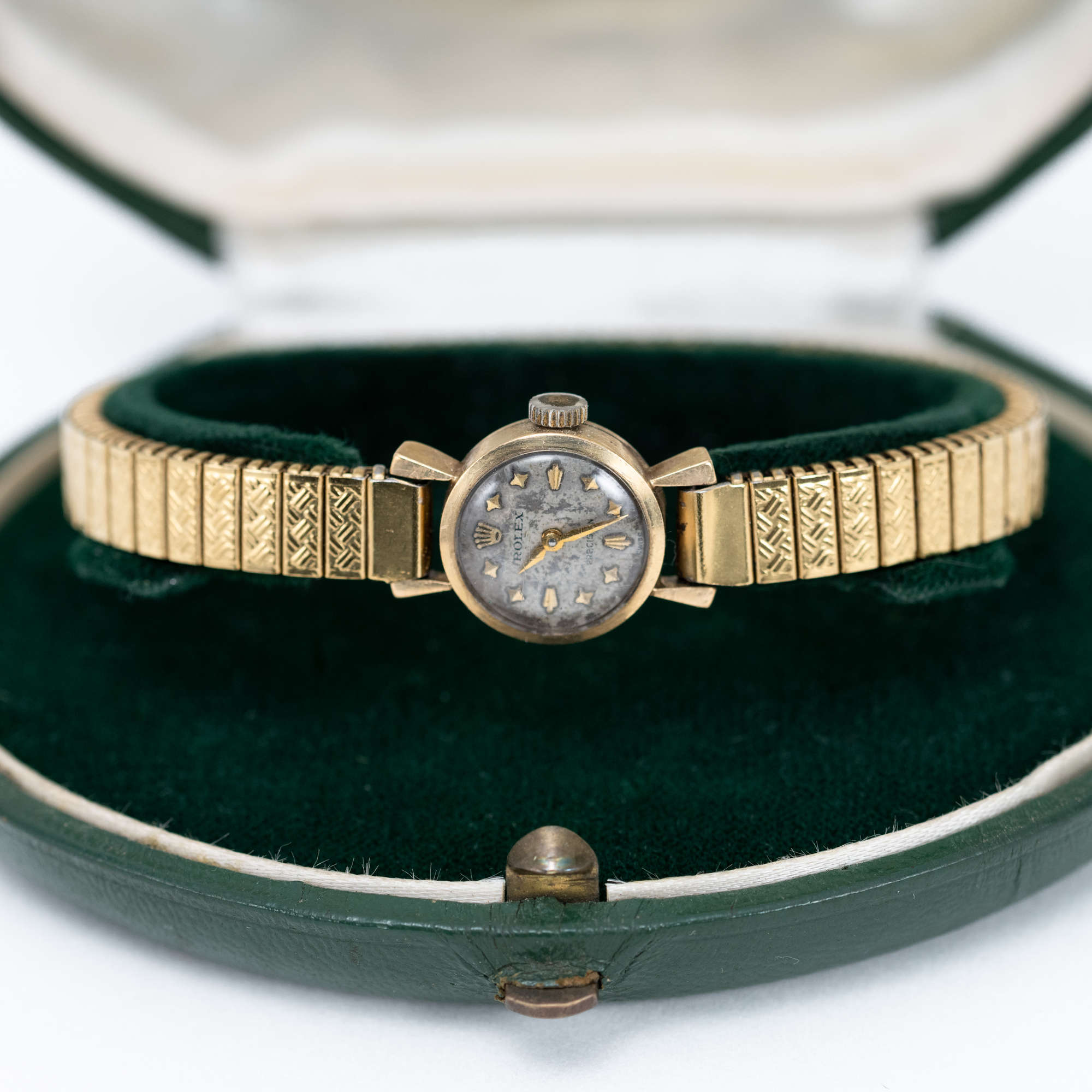 Rolex 9ct yellow gold with original box and Rolex factory se-Sold
