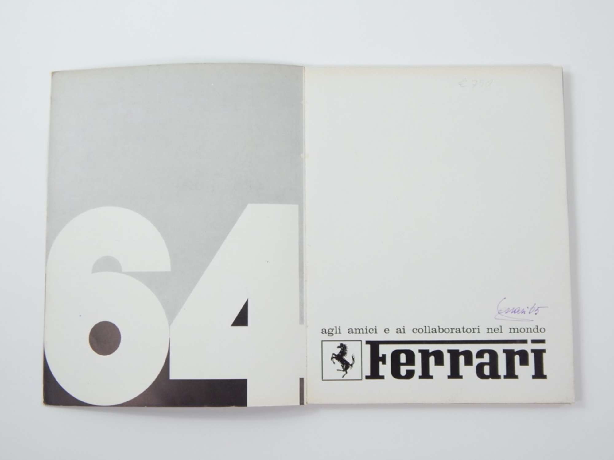 1964 Ferrari Yearbook Signed by Enzo Ferrari-Auction Lot