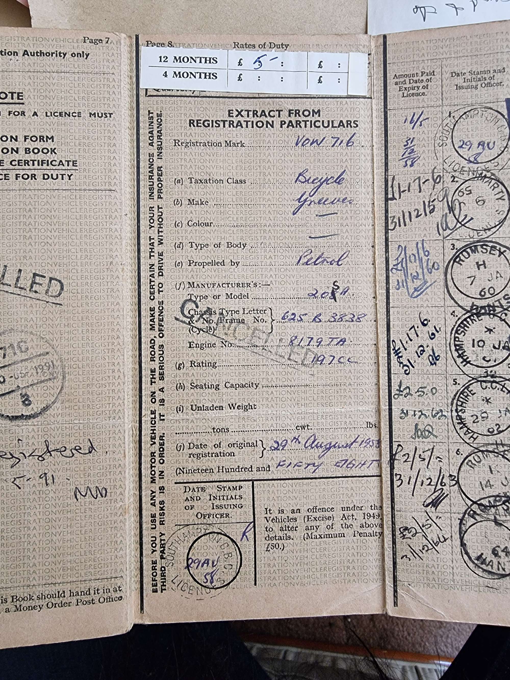 1958 Greeves 20TA Scottish-Sold