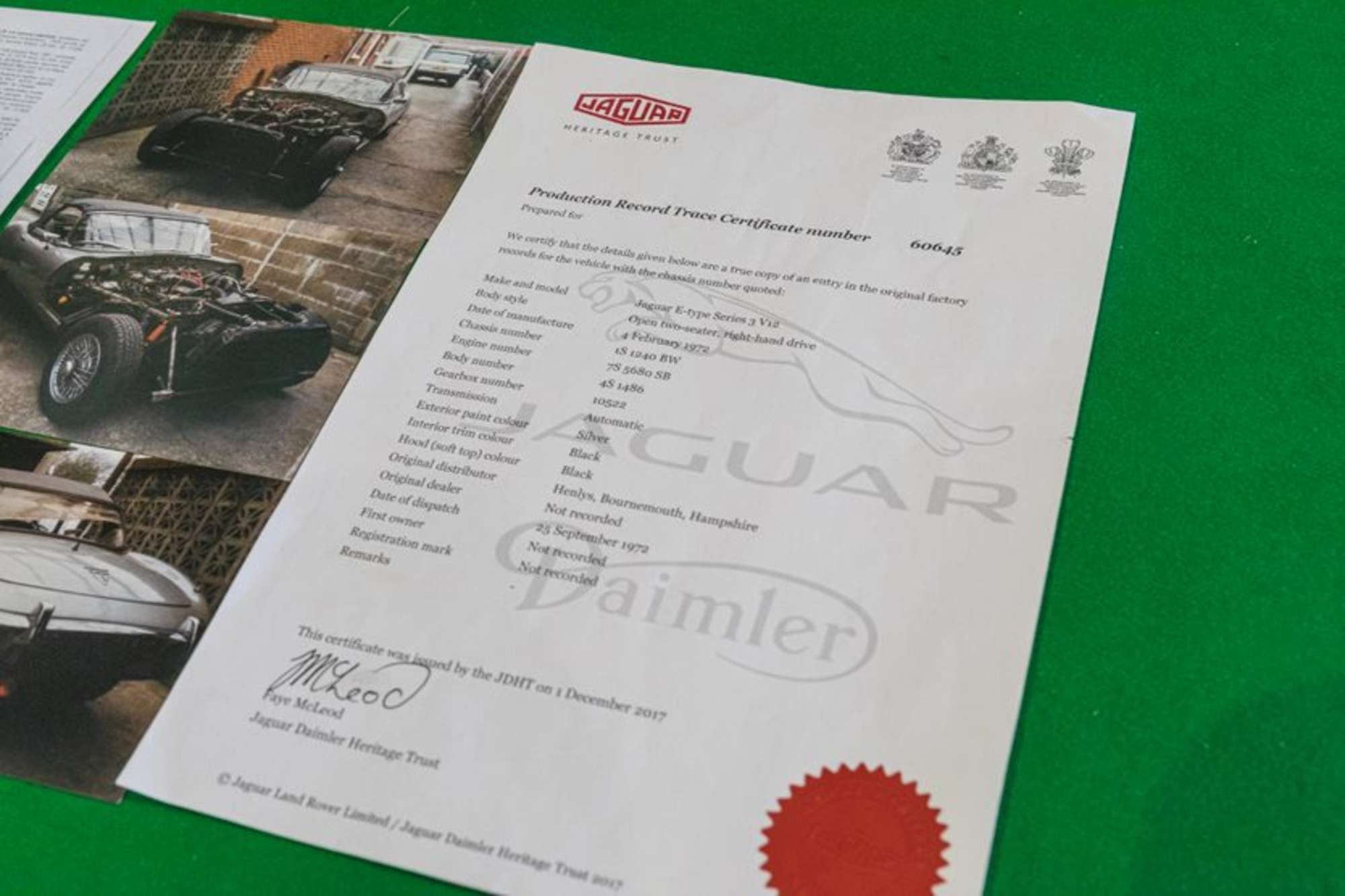 1972 Jaguar E-Type (S3) V12 Roadster with Hard Top-Sold