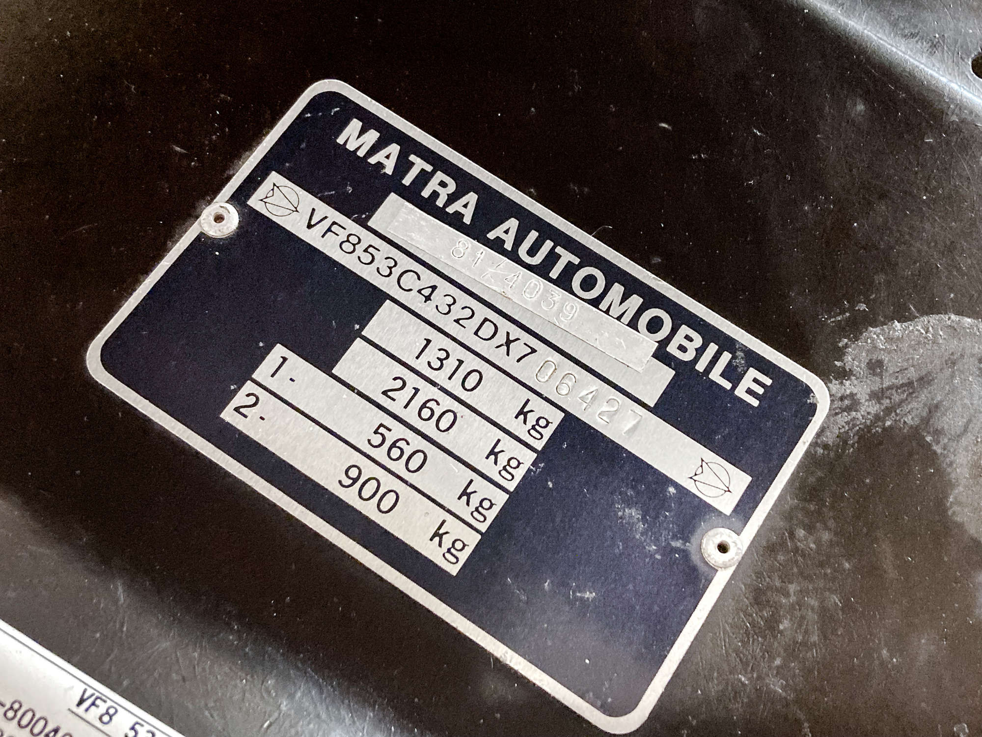 1983 Talbot-Matra Murena-Sold